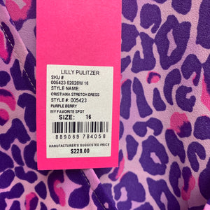 Lilly Pulitzer purple berry Christina dress size 16 new with tags