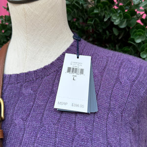 Polo Ralph Lauren purple cashmere sweater size L NWT