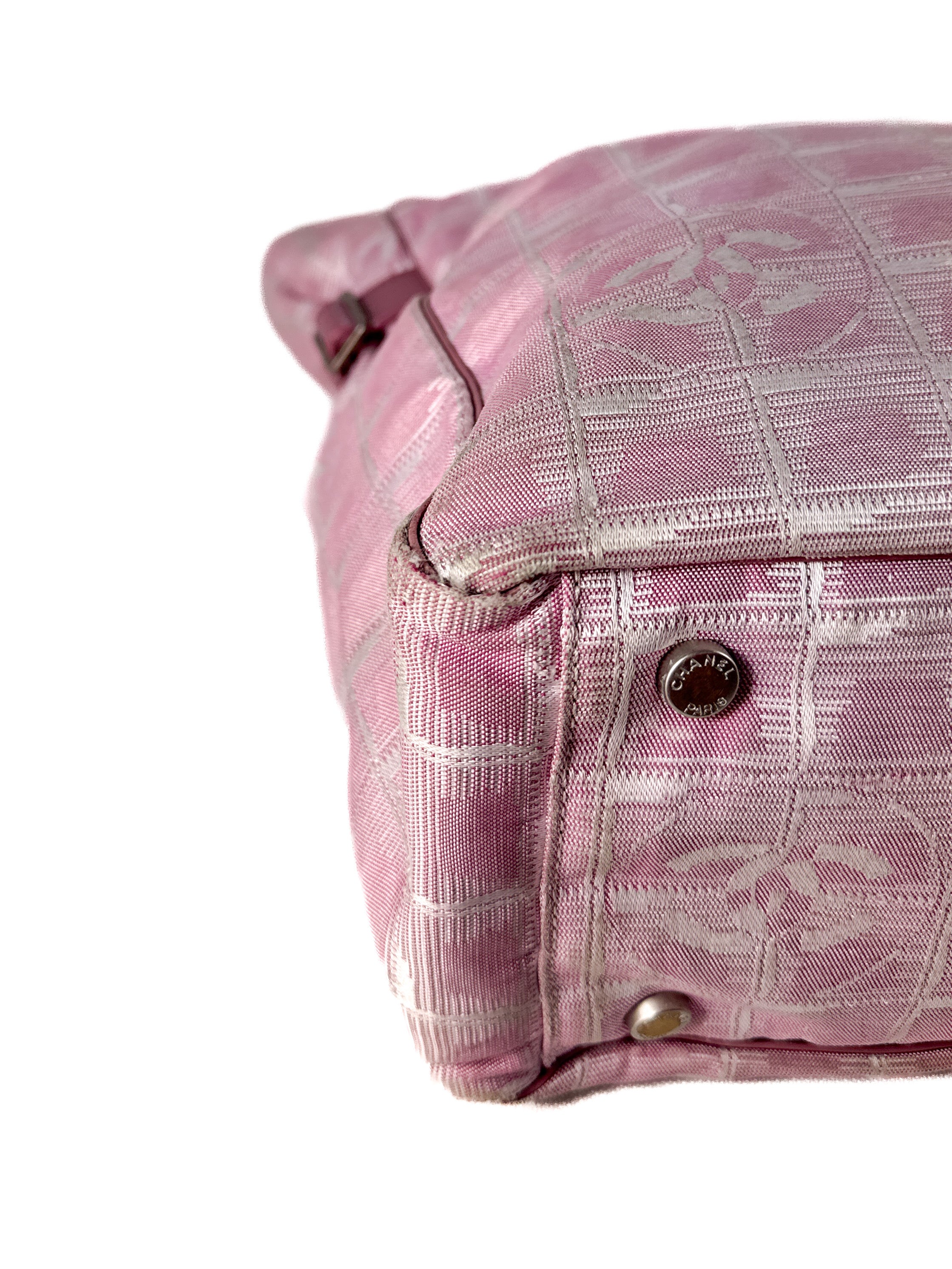 Chanel pink nylon travel line tote 6832897