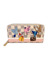 Louis Vuitton damier azur playful birds zippy wallet GI3168