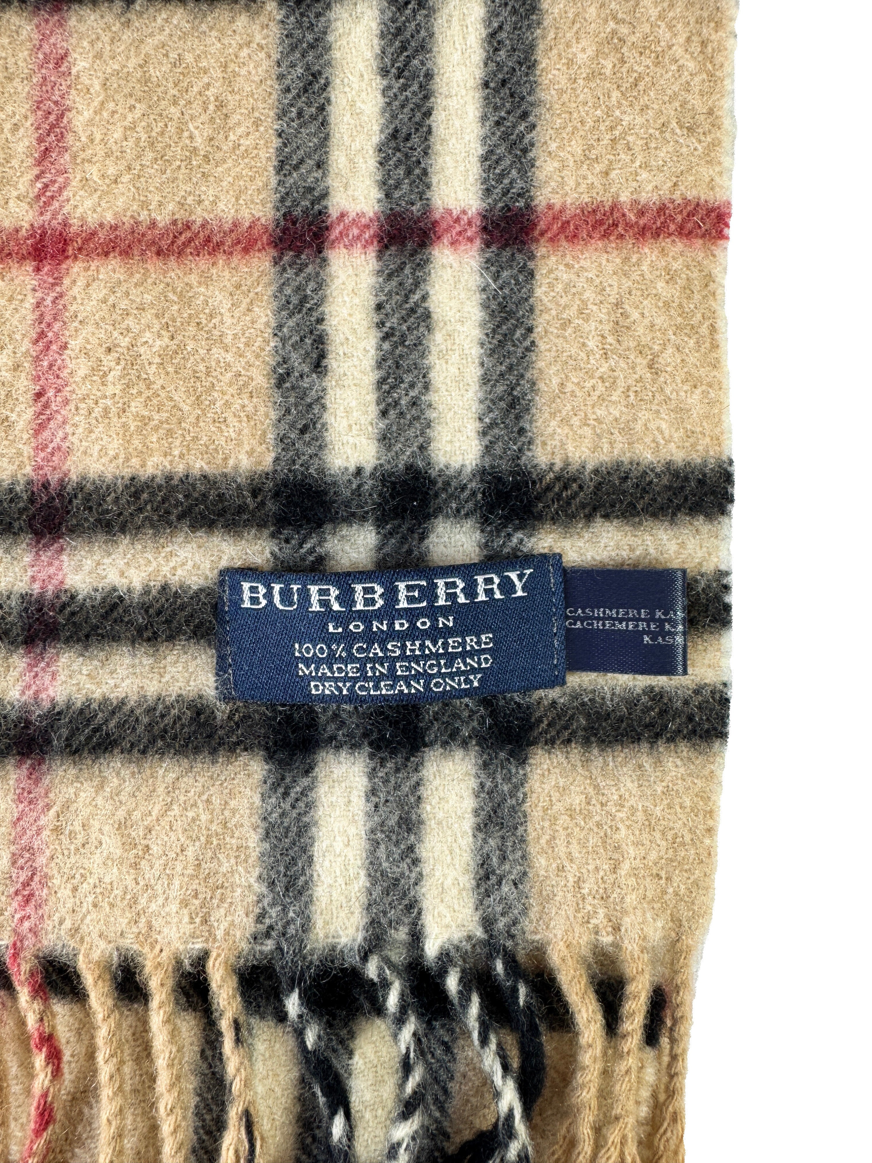 Burberry vintage classic plaid cashmere scarf