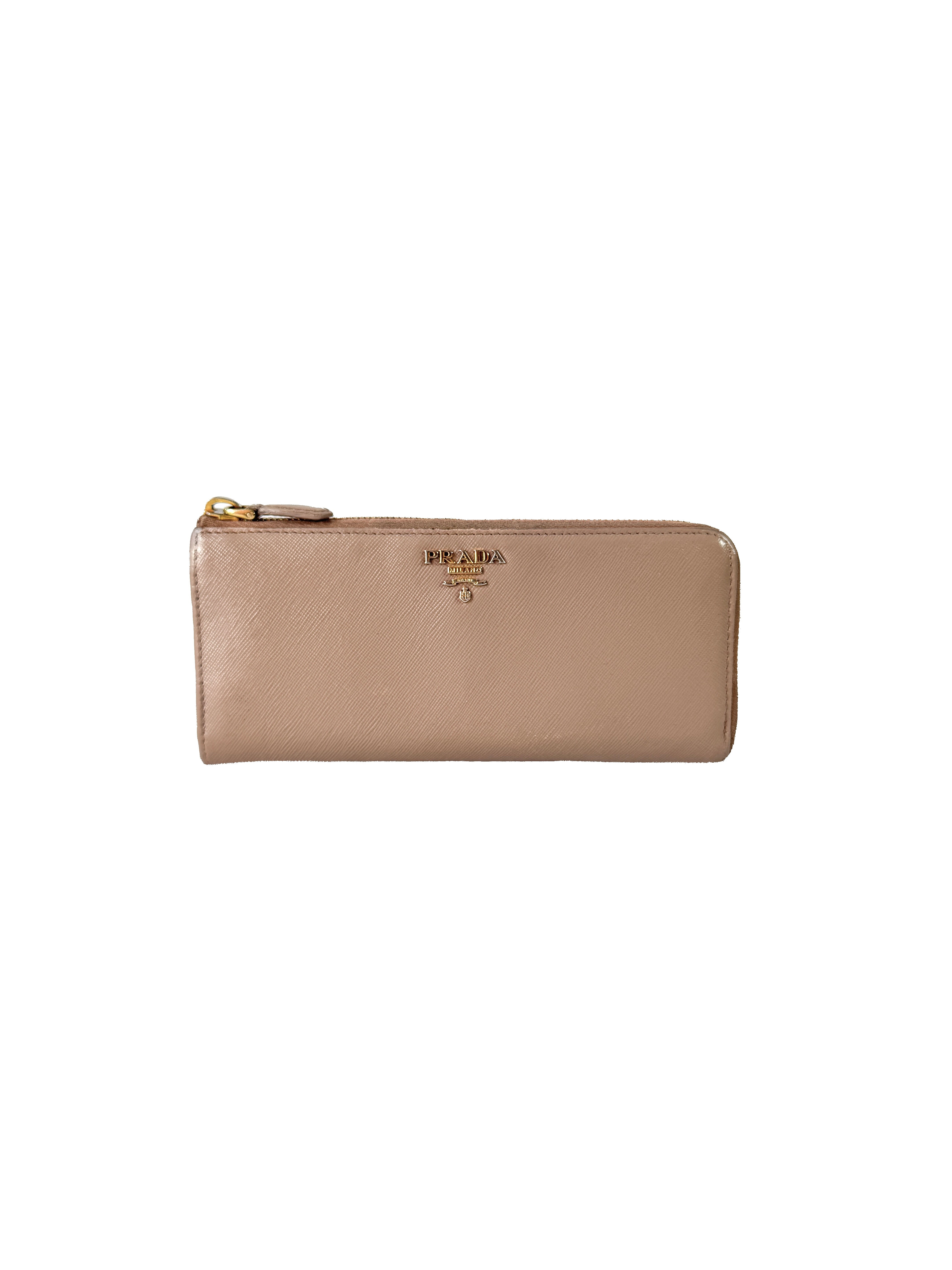 Prada ballet pink leather zip wallet *as is*