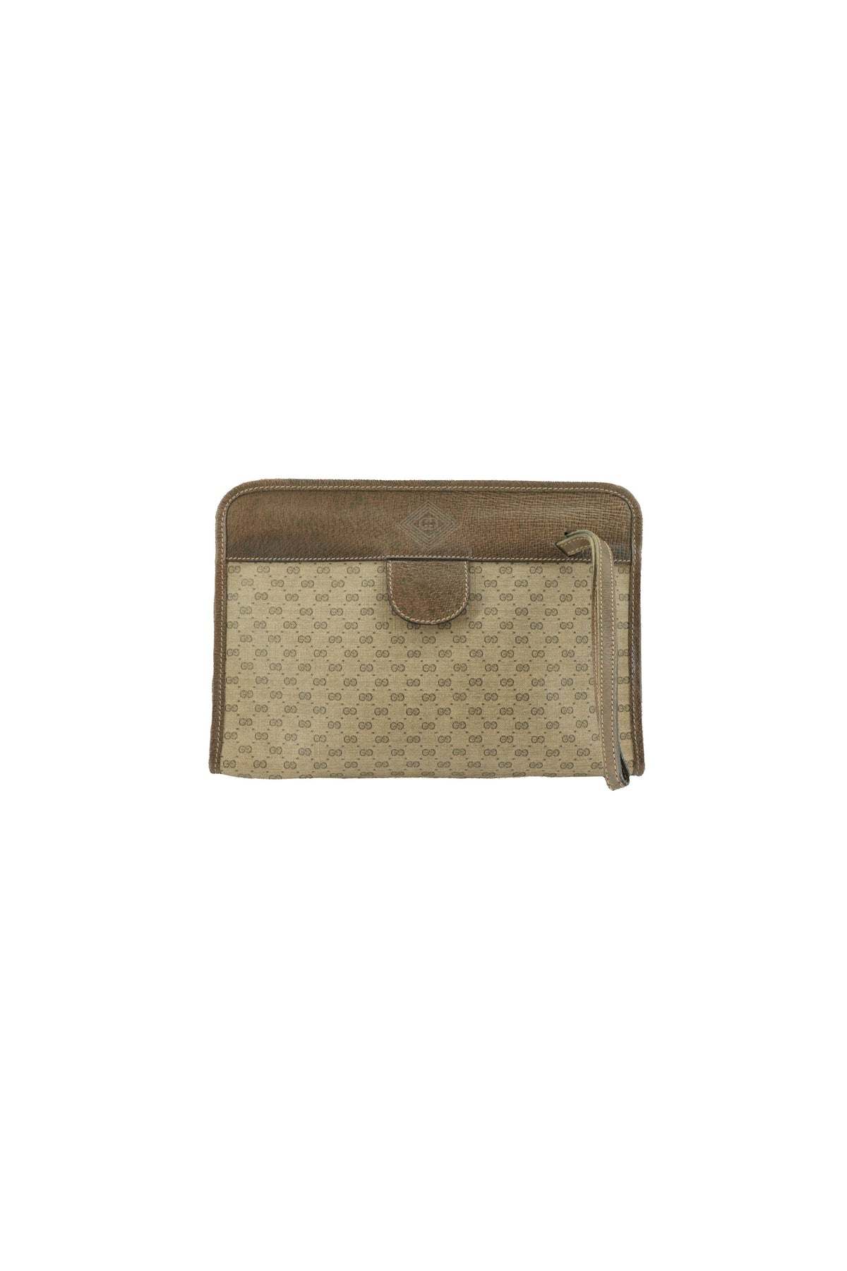 Gucci brown micro GG convertible clutch 67-039-5465