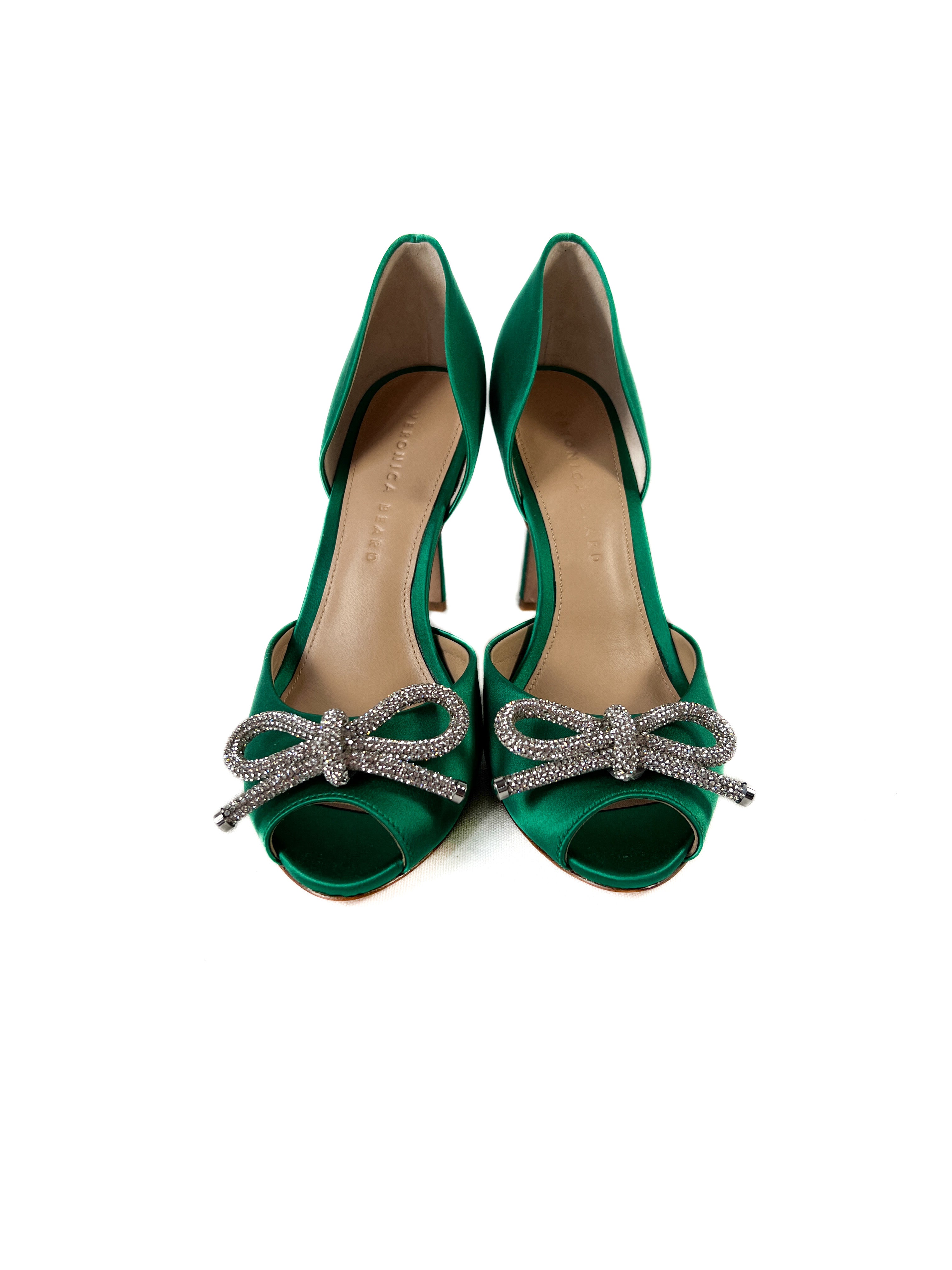 Veronica Beard Gadot bow emerald pumps size 8 NEW BOX