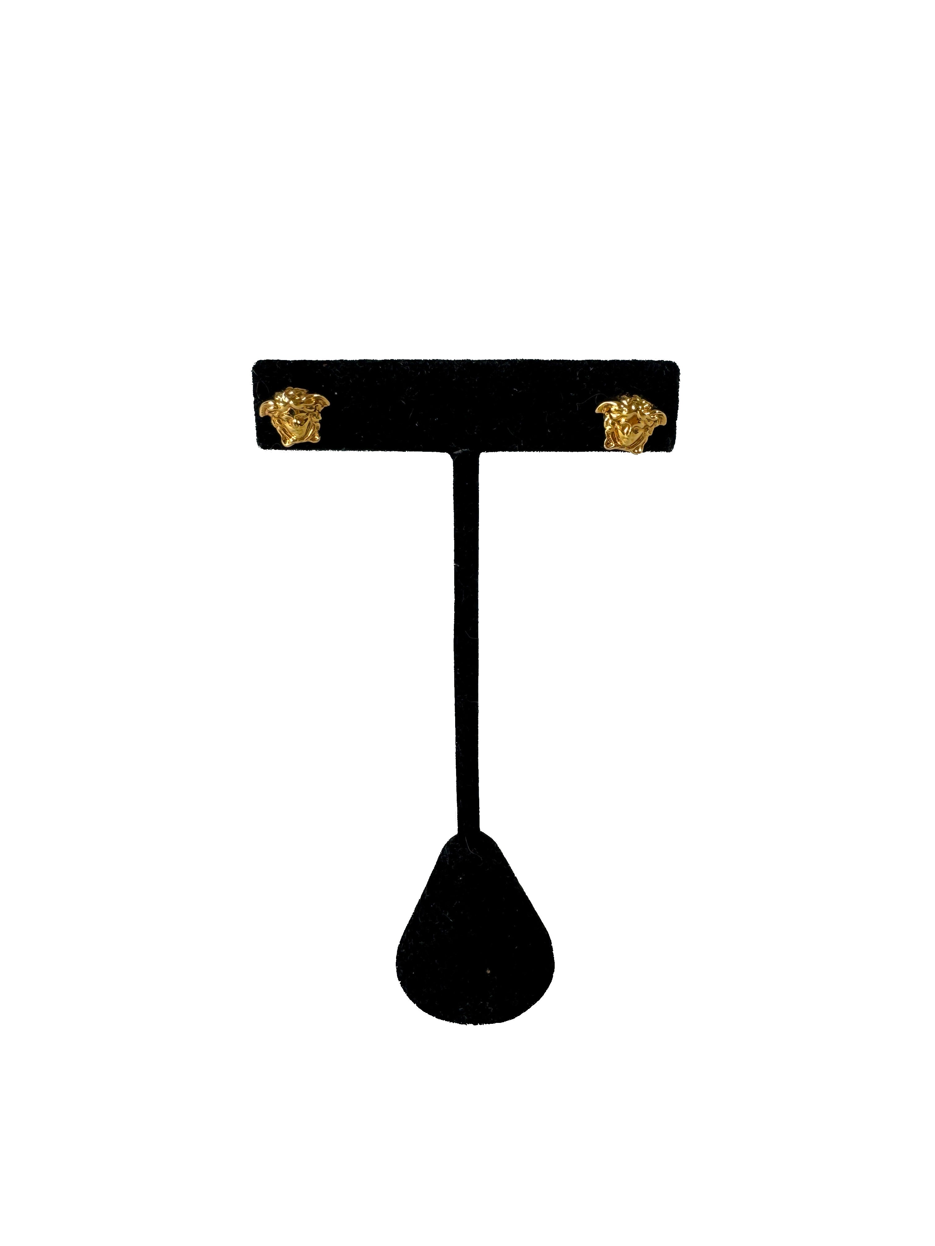 Versace small medusa head stud earrings retail $295