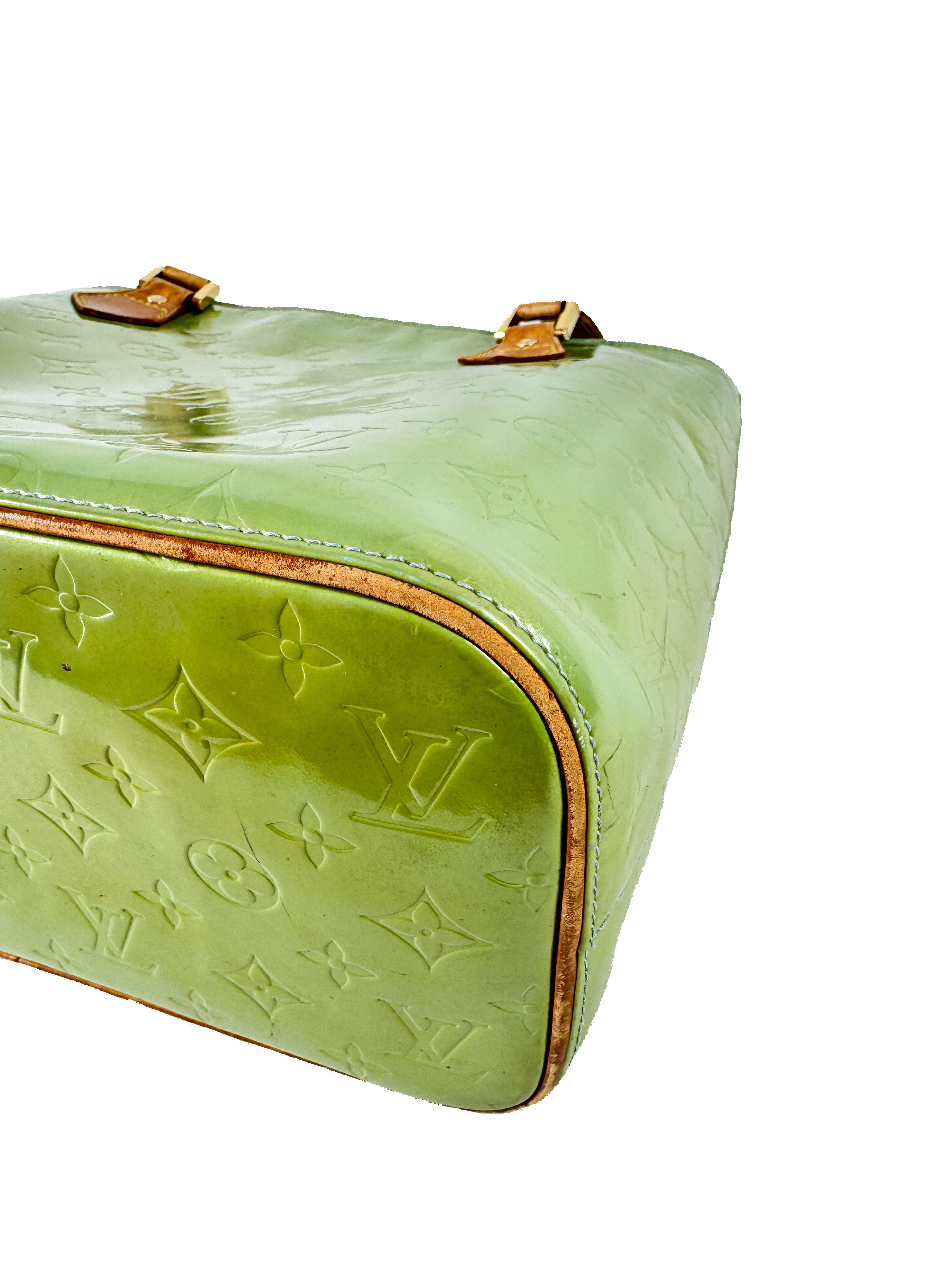 Louis Vuitton lime green vernis Houston tote TH1909 *as is*