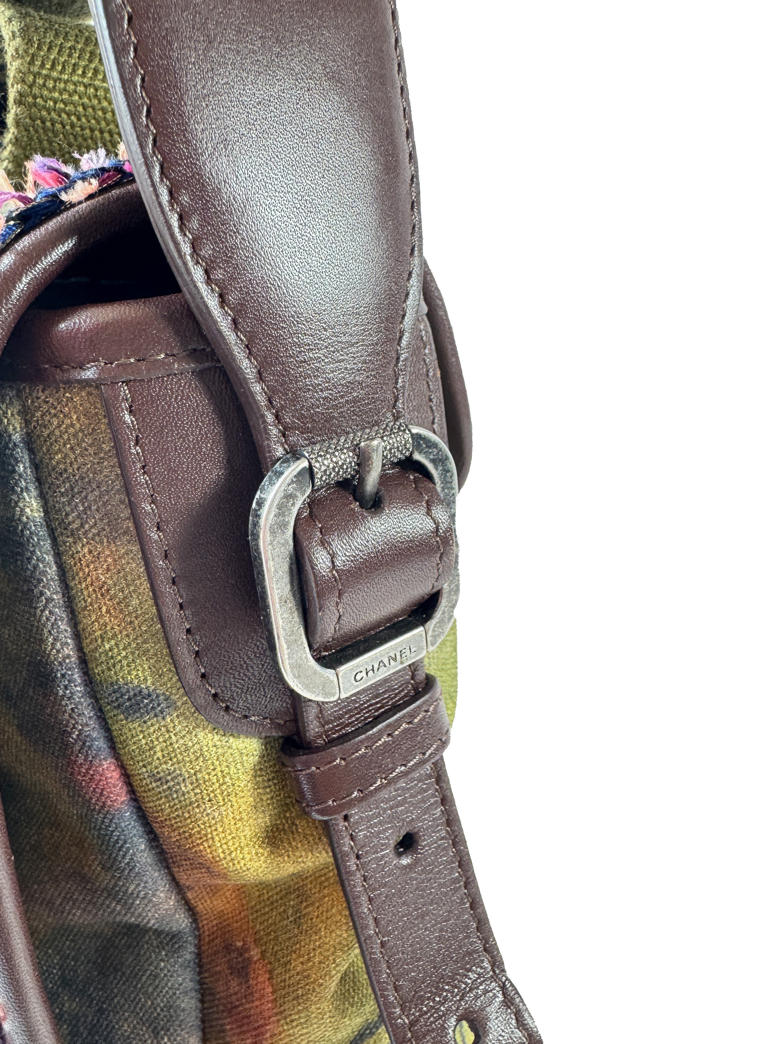 Chanel Washed Toile Graffiti On The Pavements Messenger Khaki Multicolor