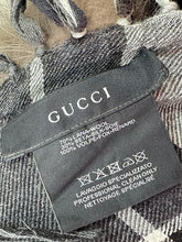 Gucci triangle cashmere and fur shawl