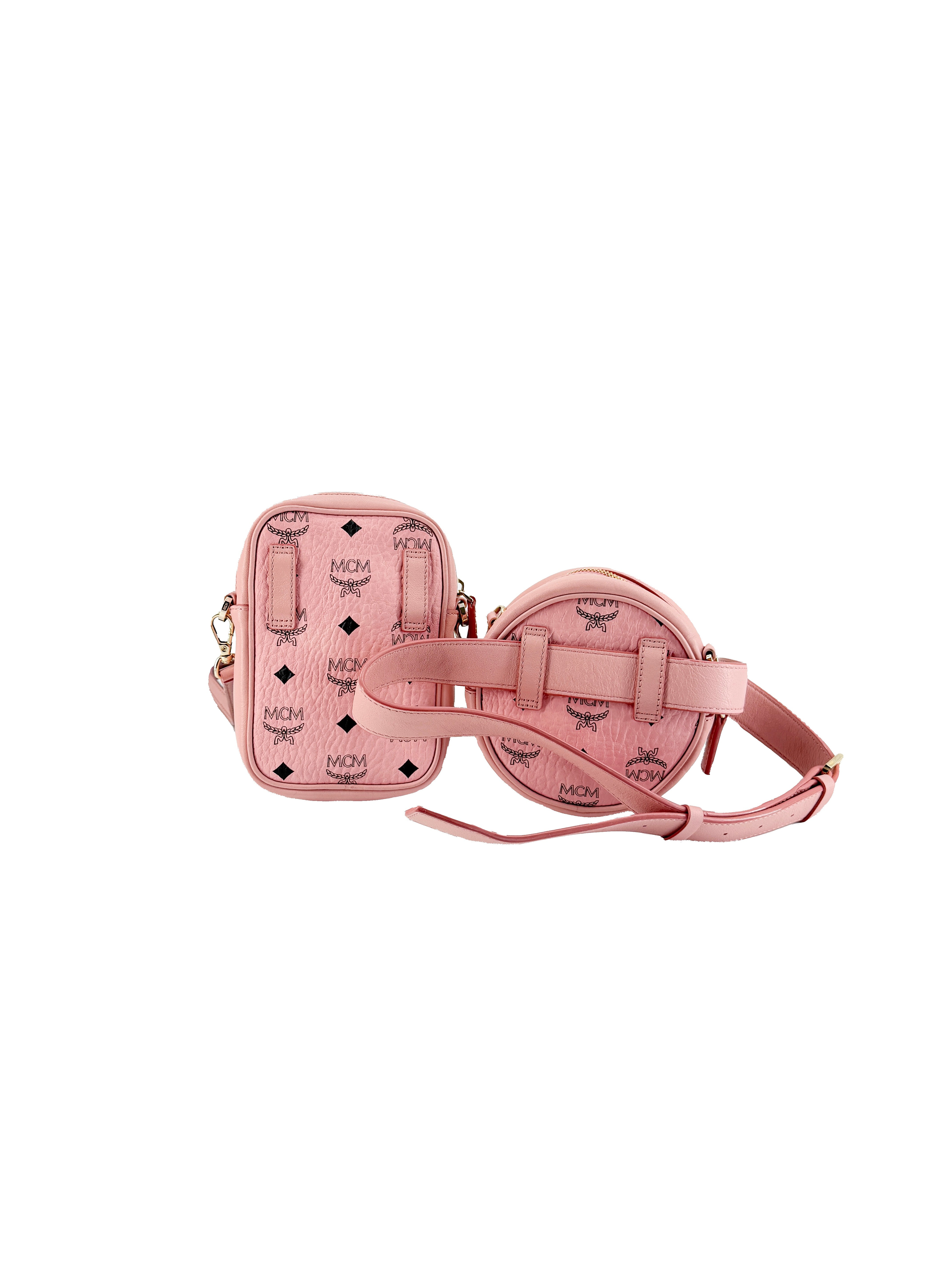 MCM pink Essential monogram double bet bag 10011904