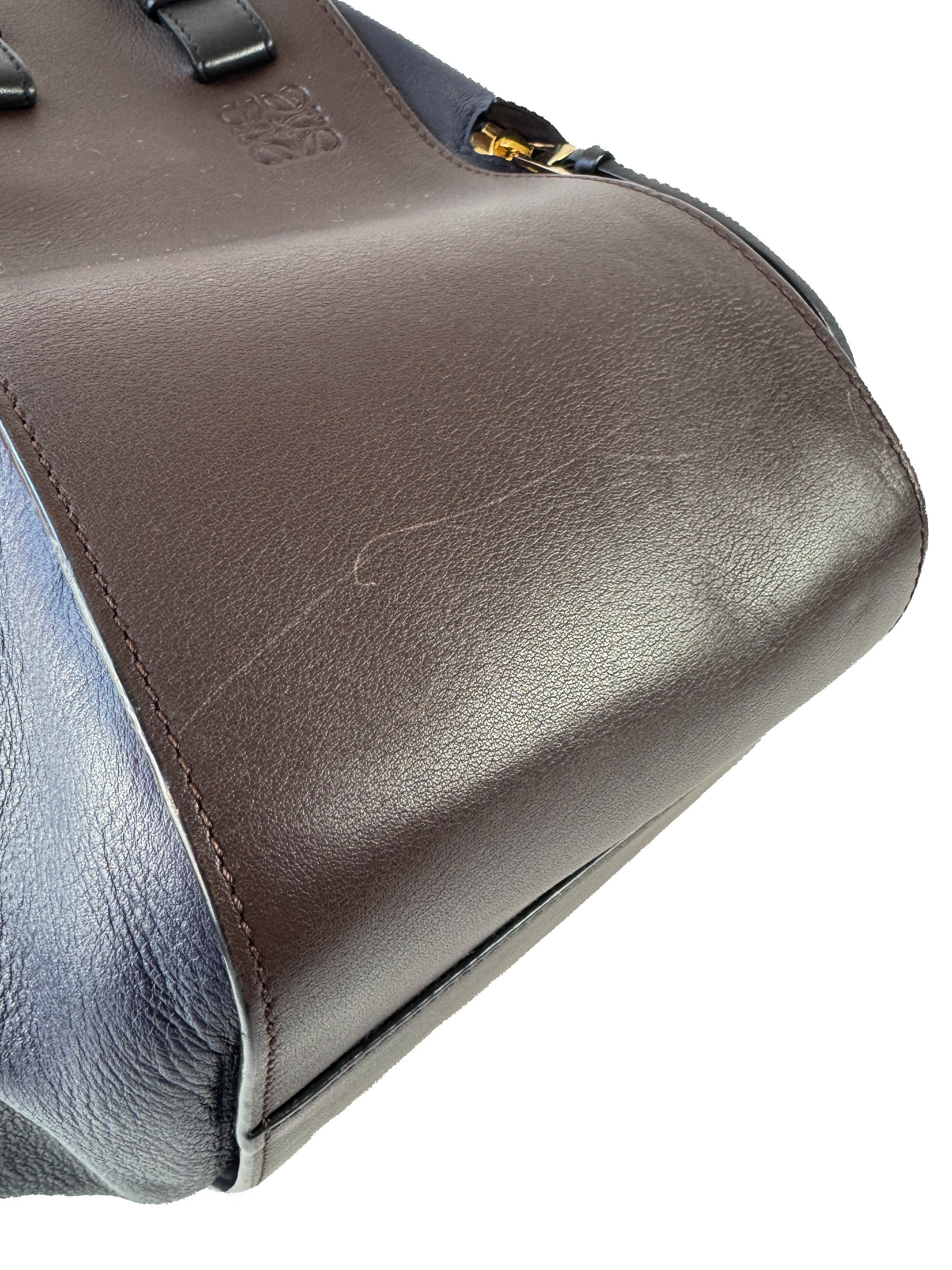 Loewe tri color navy, black, brown leather small Hammock bag  262023