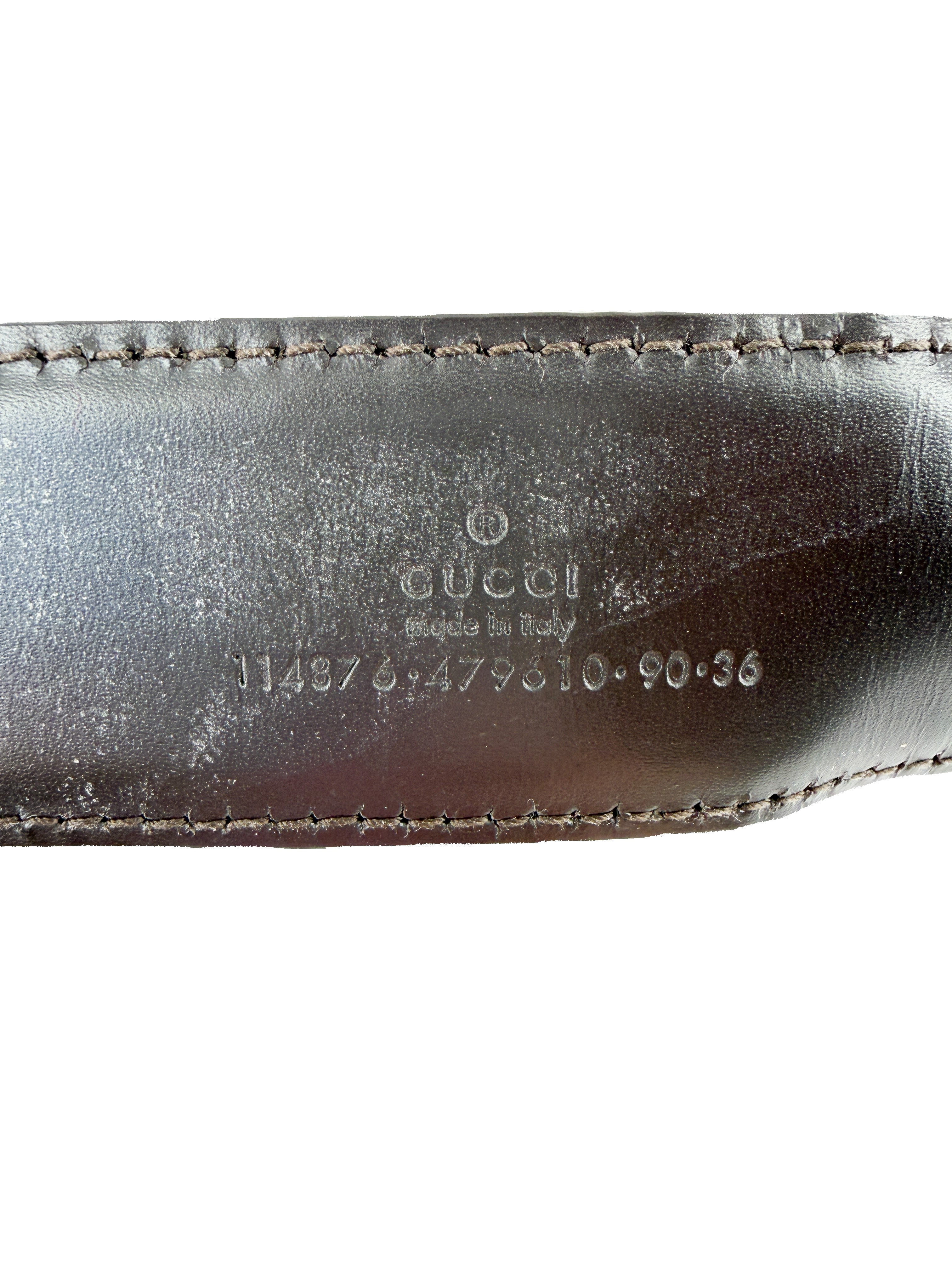 Gucci off white Guccissima leather belt size 90/36