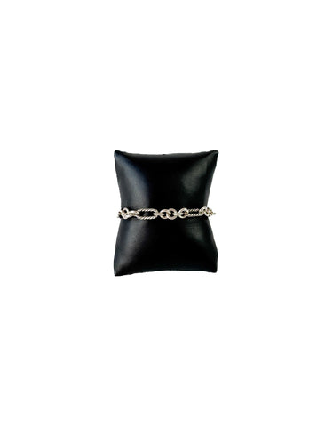 David Yurman sterling silver Figaro chain bracelet