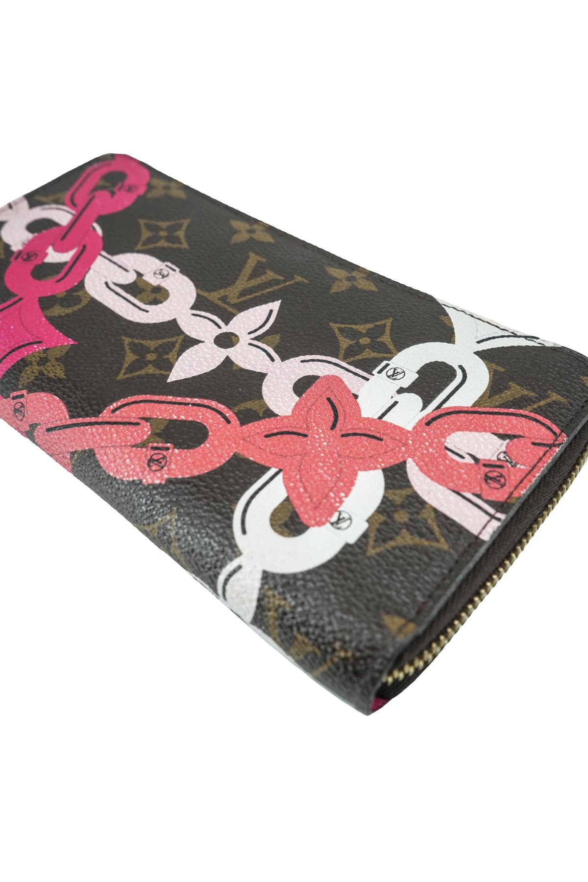 Louis Vuitton monogram Chain flower zippy wallet CA1136
