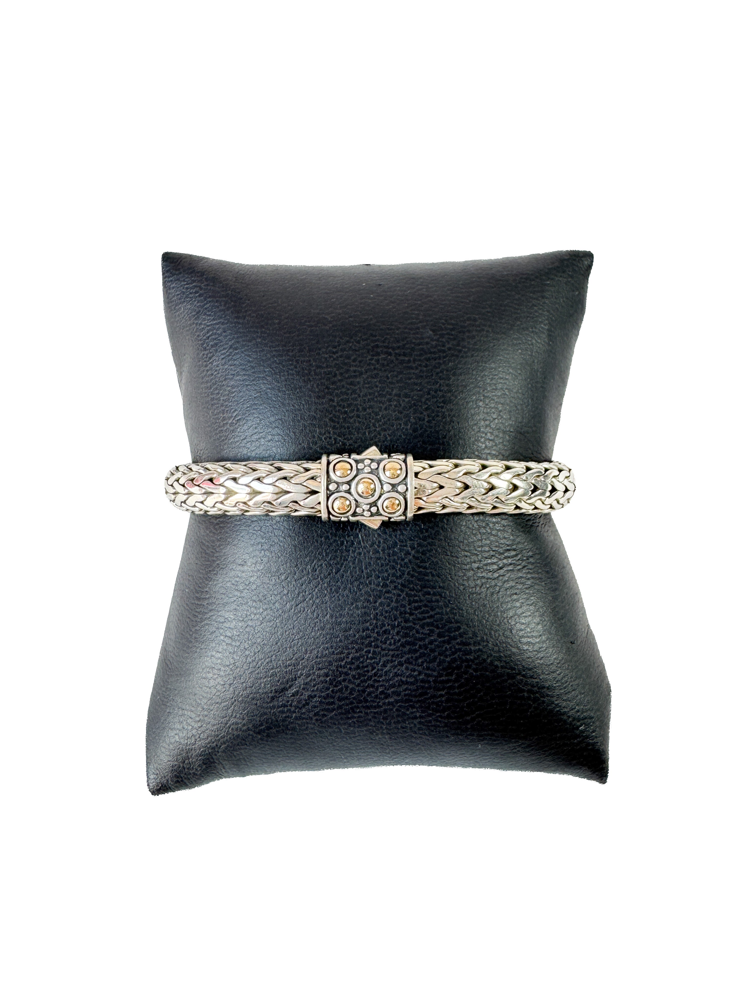 John Hardy sterling silver 18 gold dot Icon bracelet