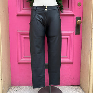 Freddy black faux leather pants size XL