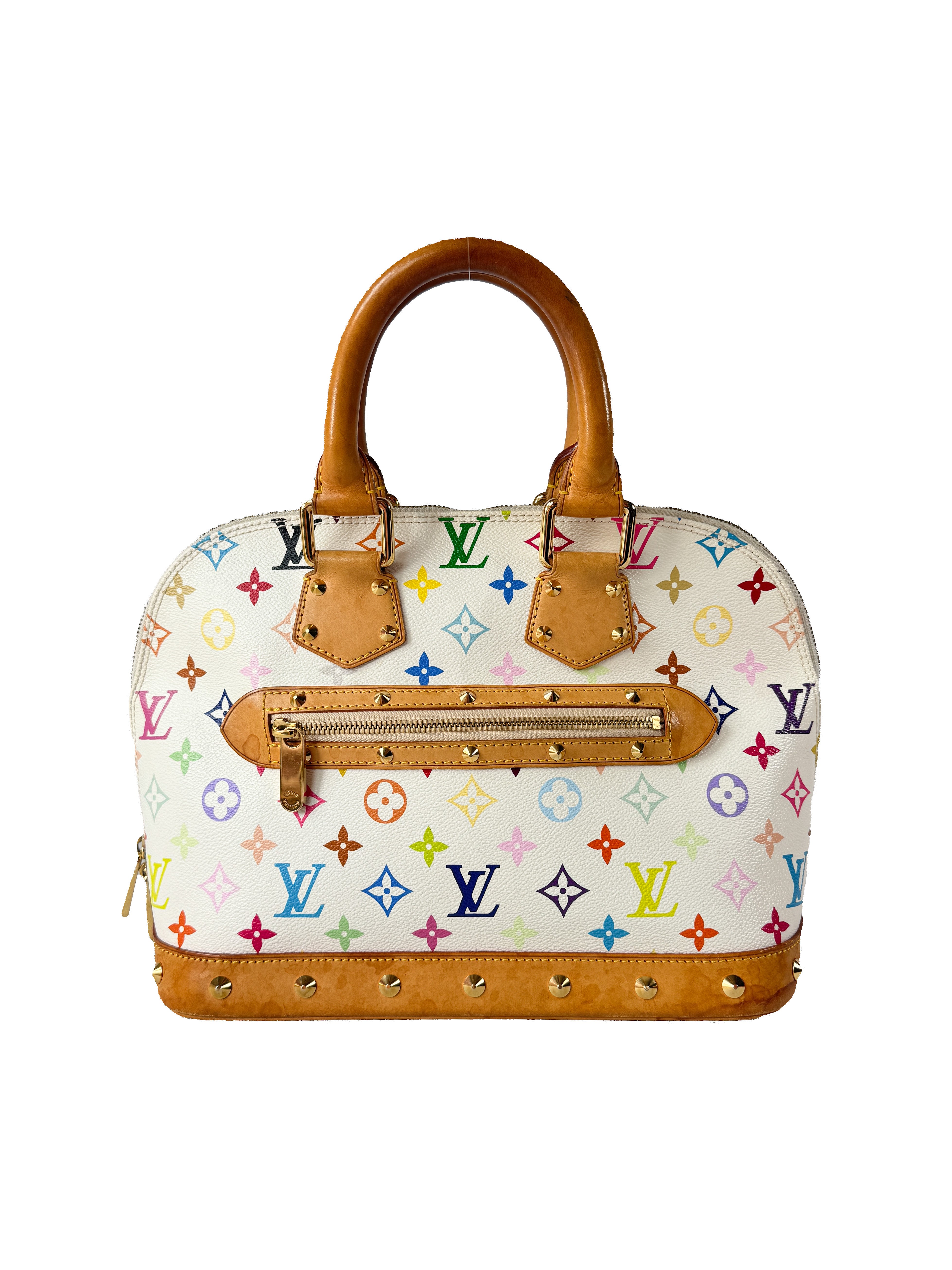 Louis Vuitton white multicolor Alma PM FL0093