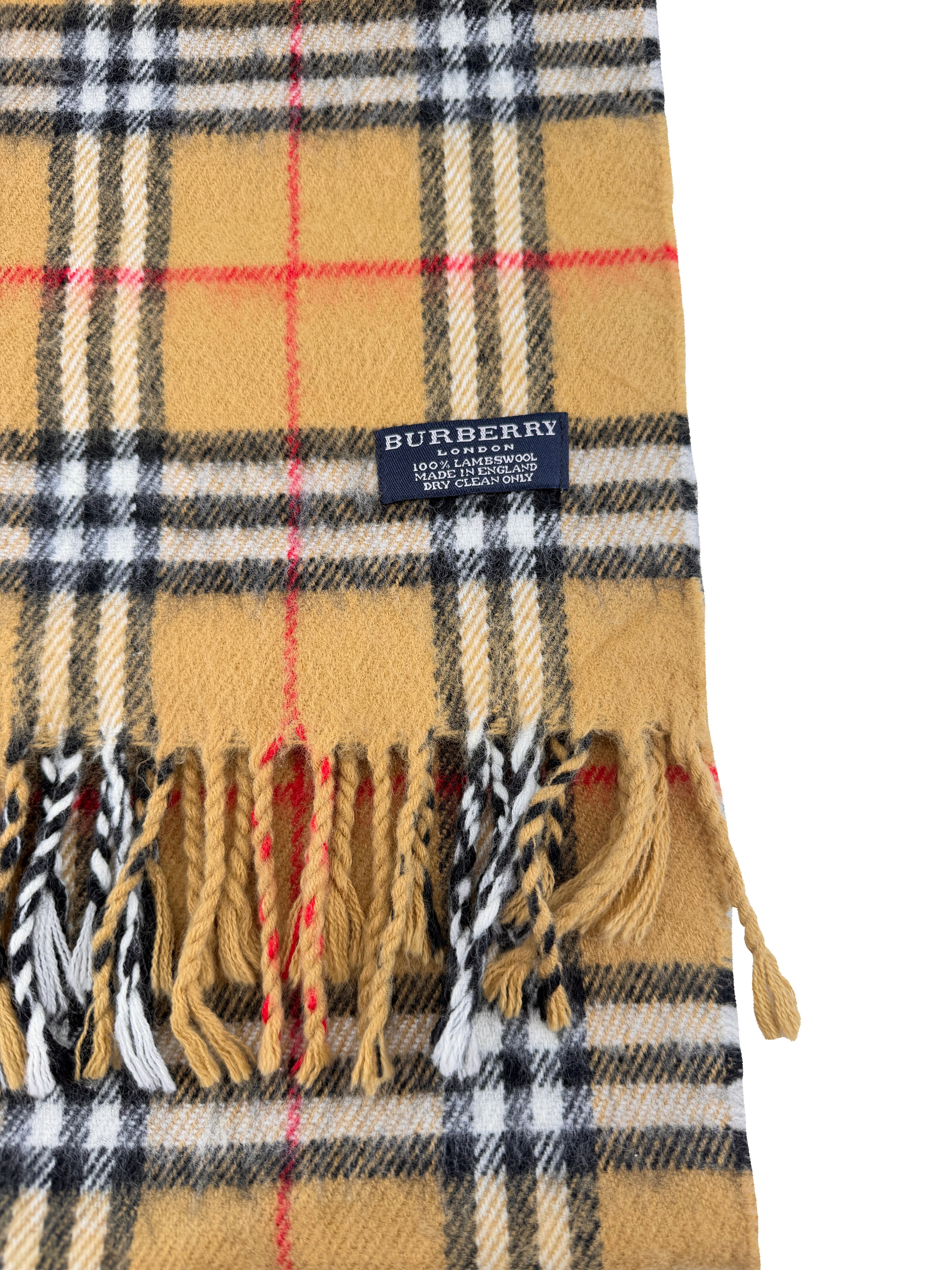Burberry brown classic plaid lambswool scarf