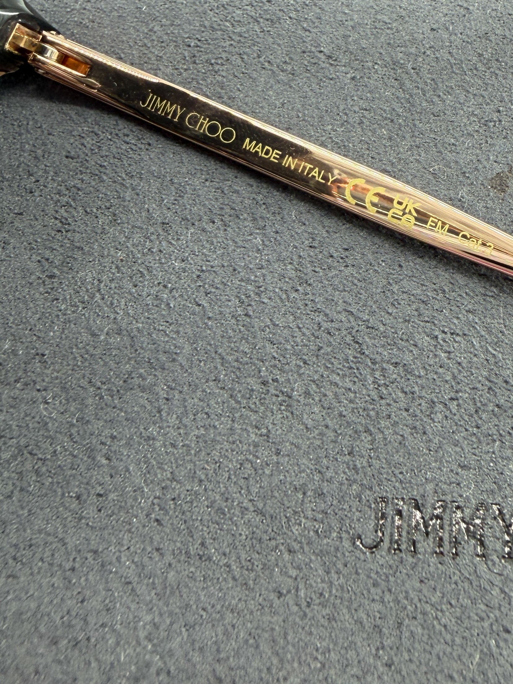 Jimmy Choo rose gold tone Belinda sunglasses *case*