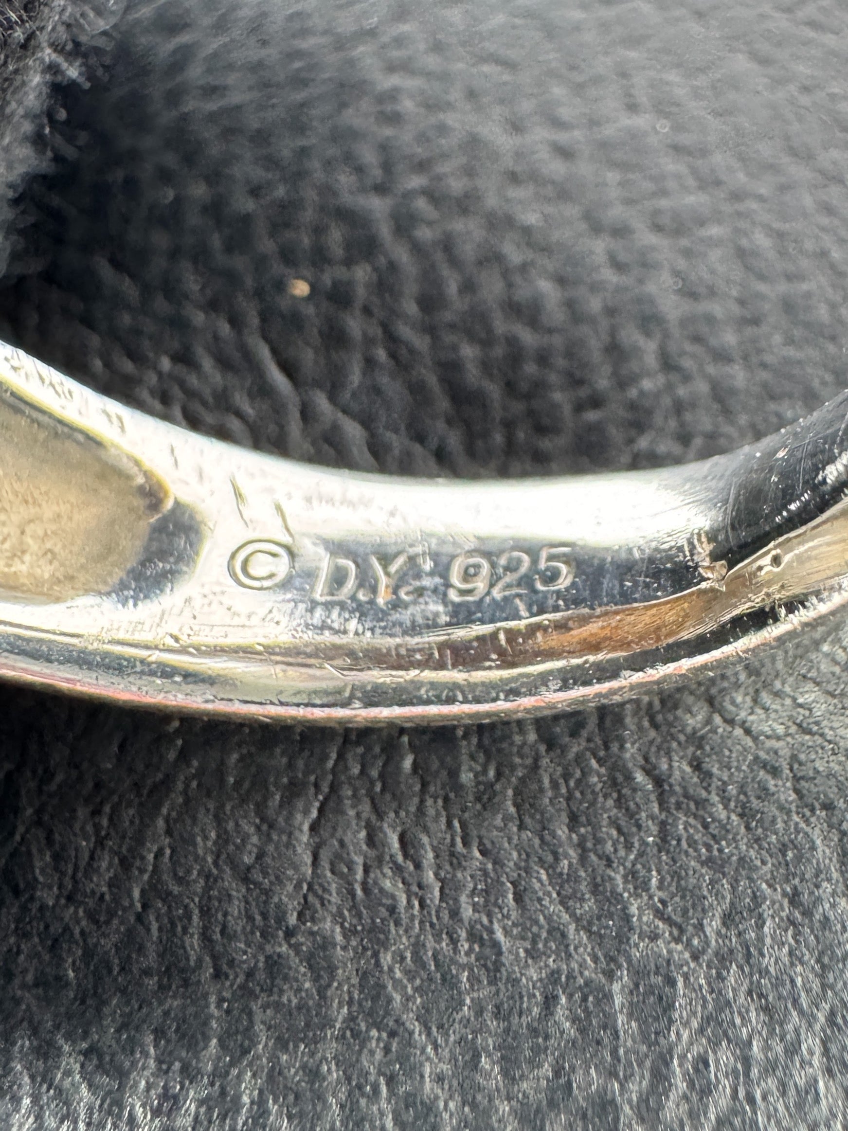 David Yurman sterling silver oval pavé diamond ring