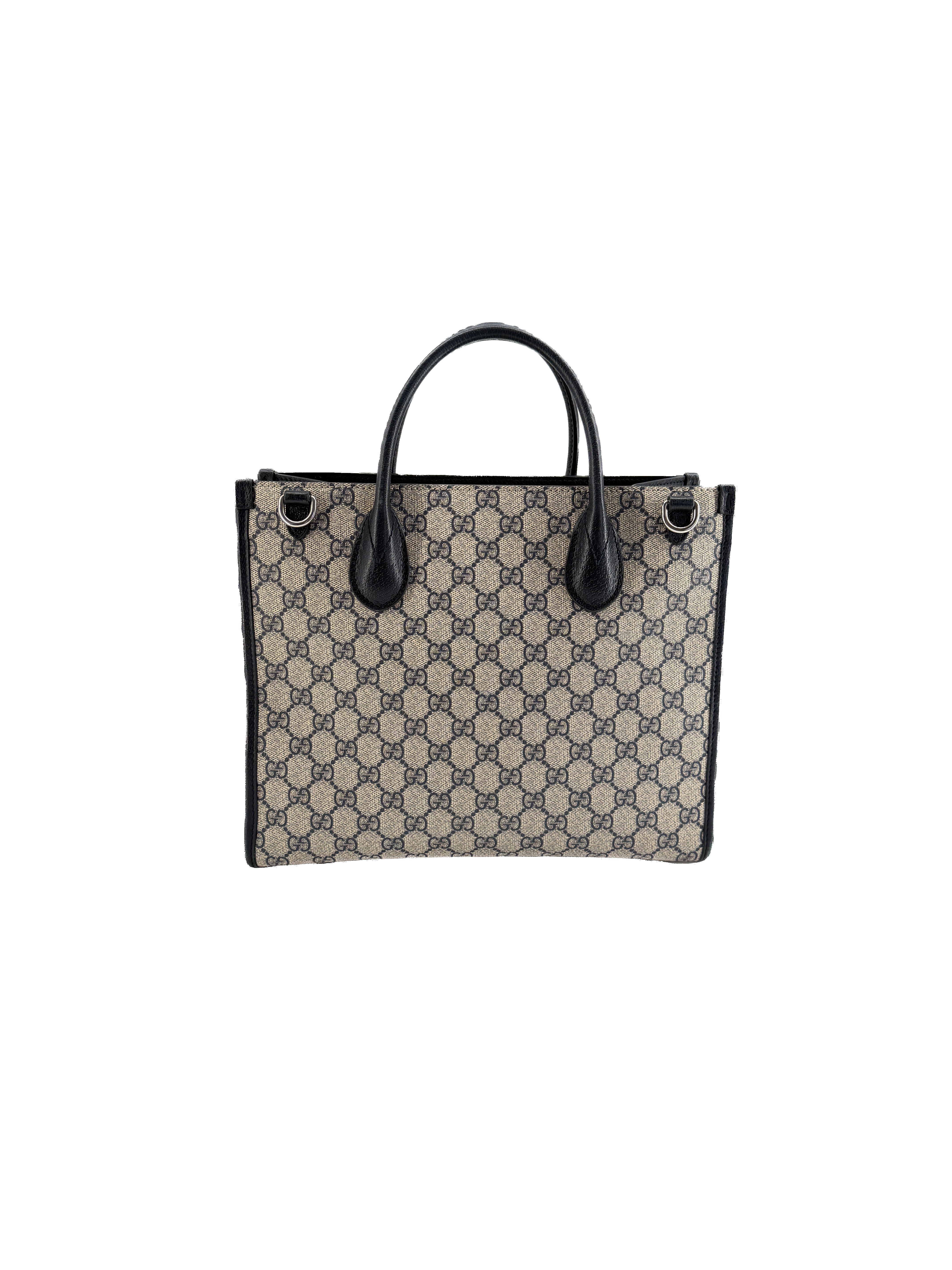 Gucci navy interlocking G small tote 659983 520981