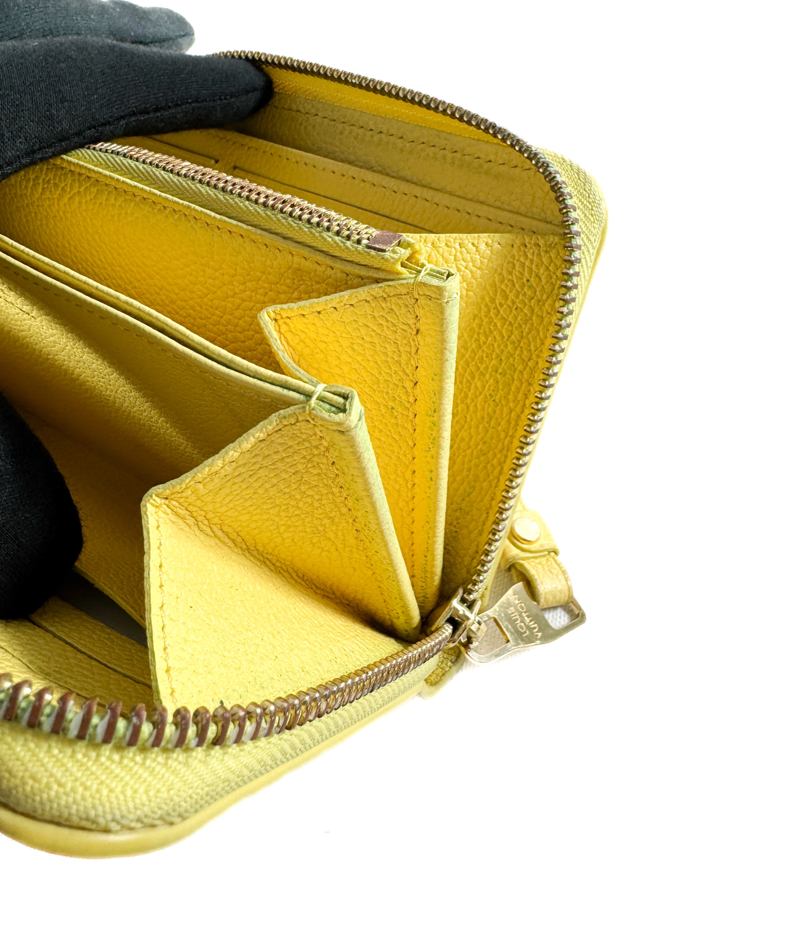 Louis Vuitton yellow empreinte monogram Spring in the City zippy wallet (microchipped)