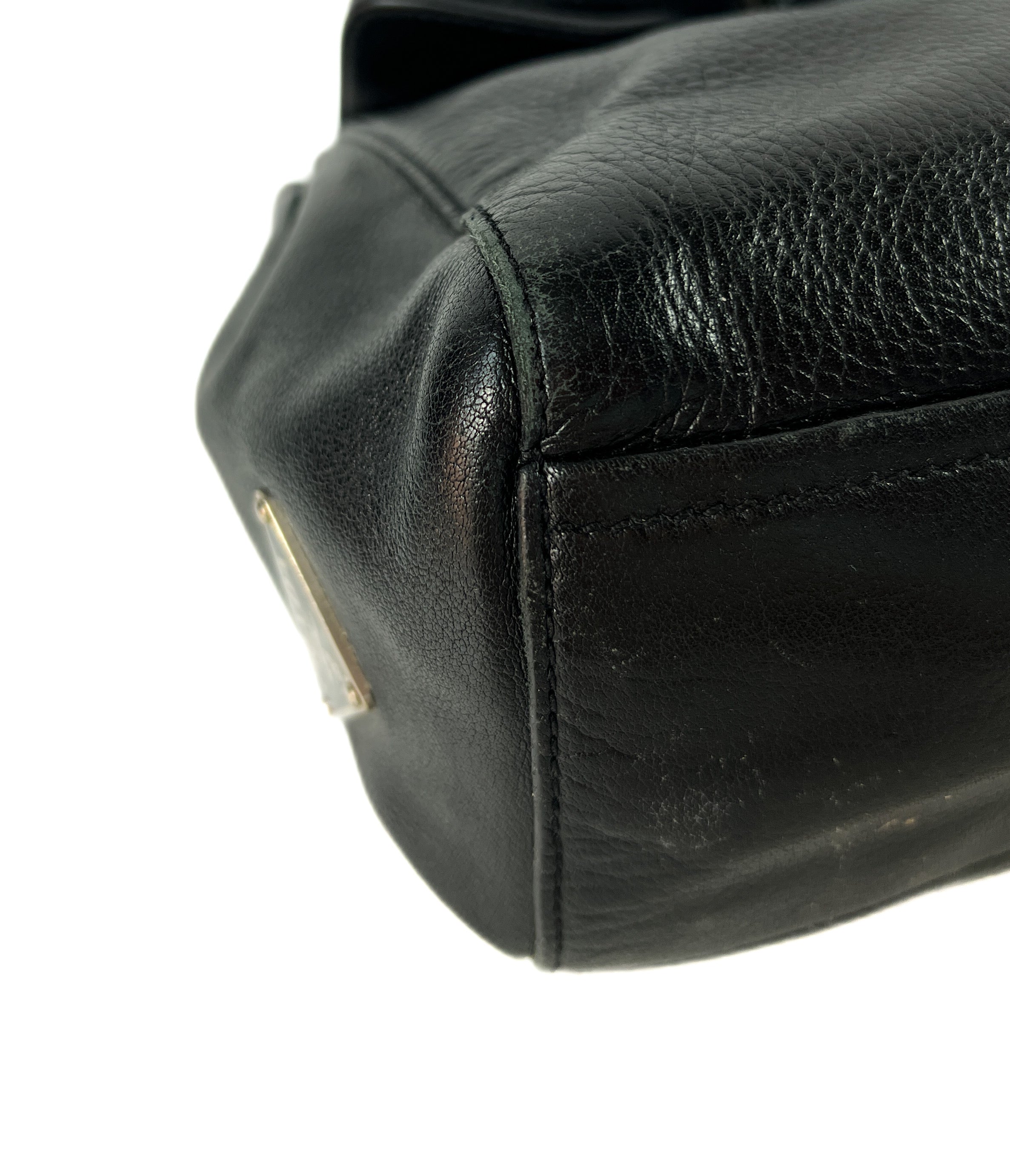 Prada black leather shoulder bag
