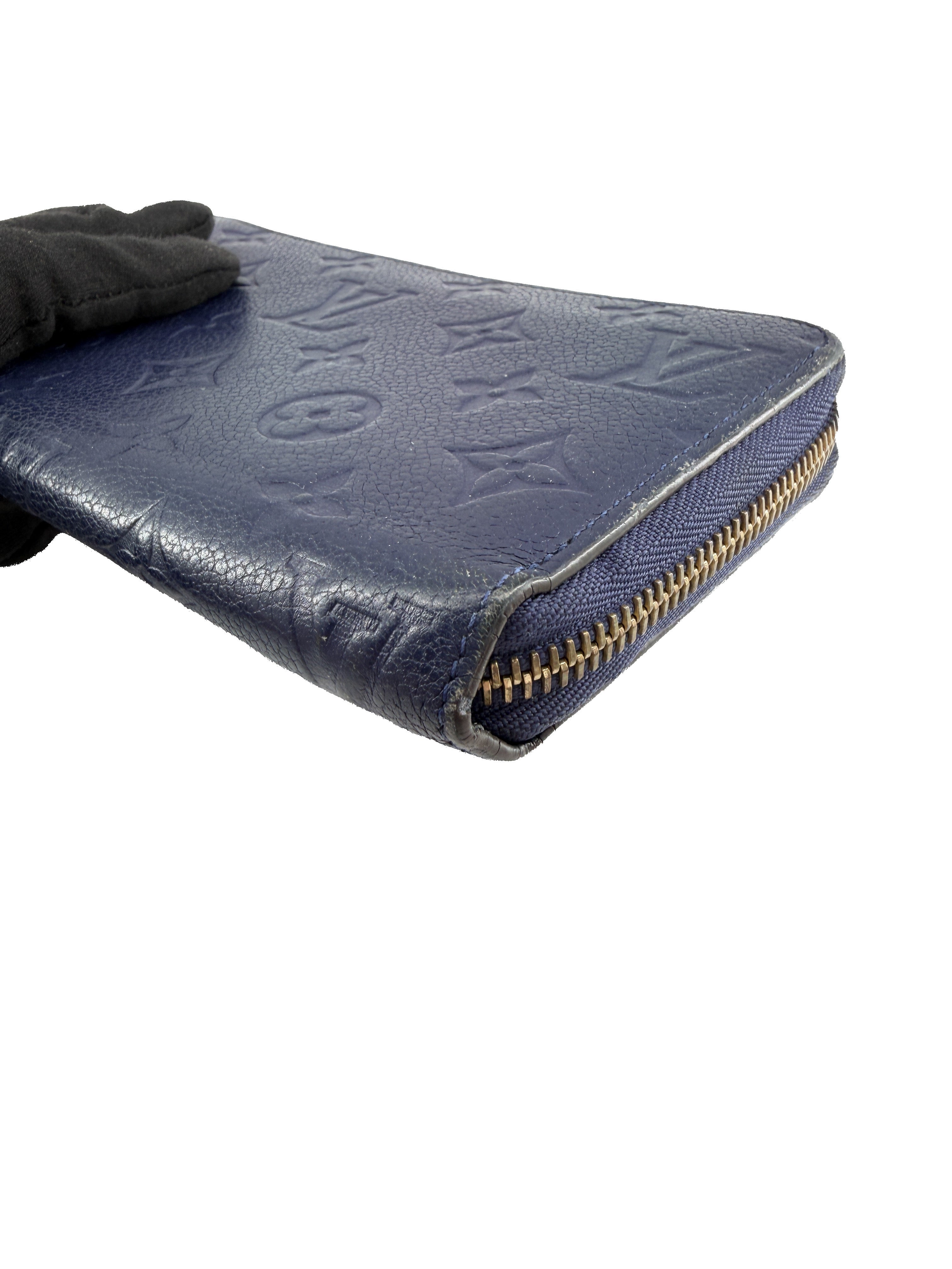 Louis Vuitton navy monogram empreinte zippy wallet SP1145