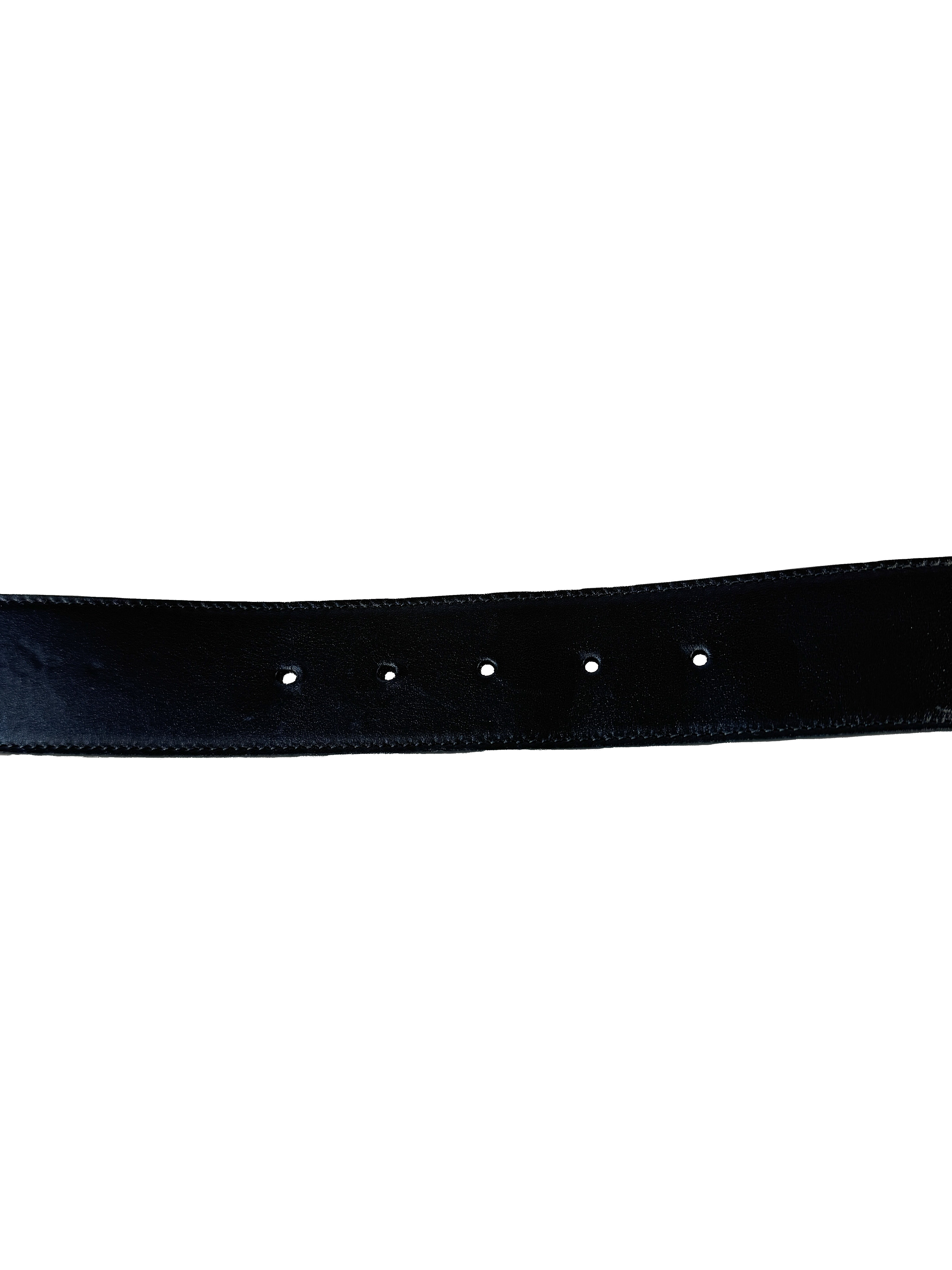 Gucci black GG silver tone Marmont belt size 85
