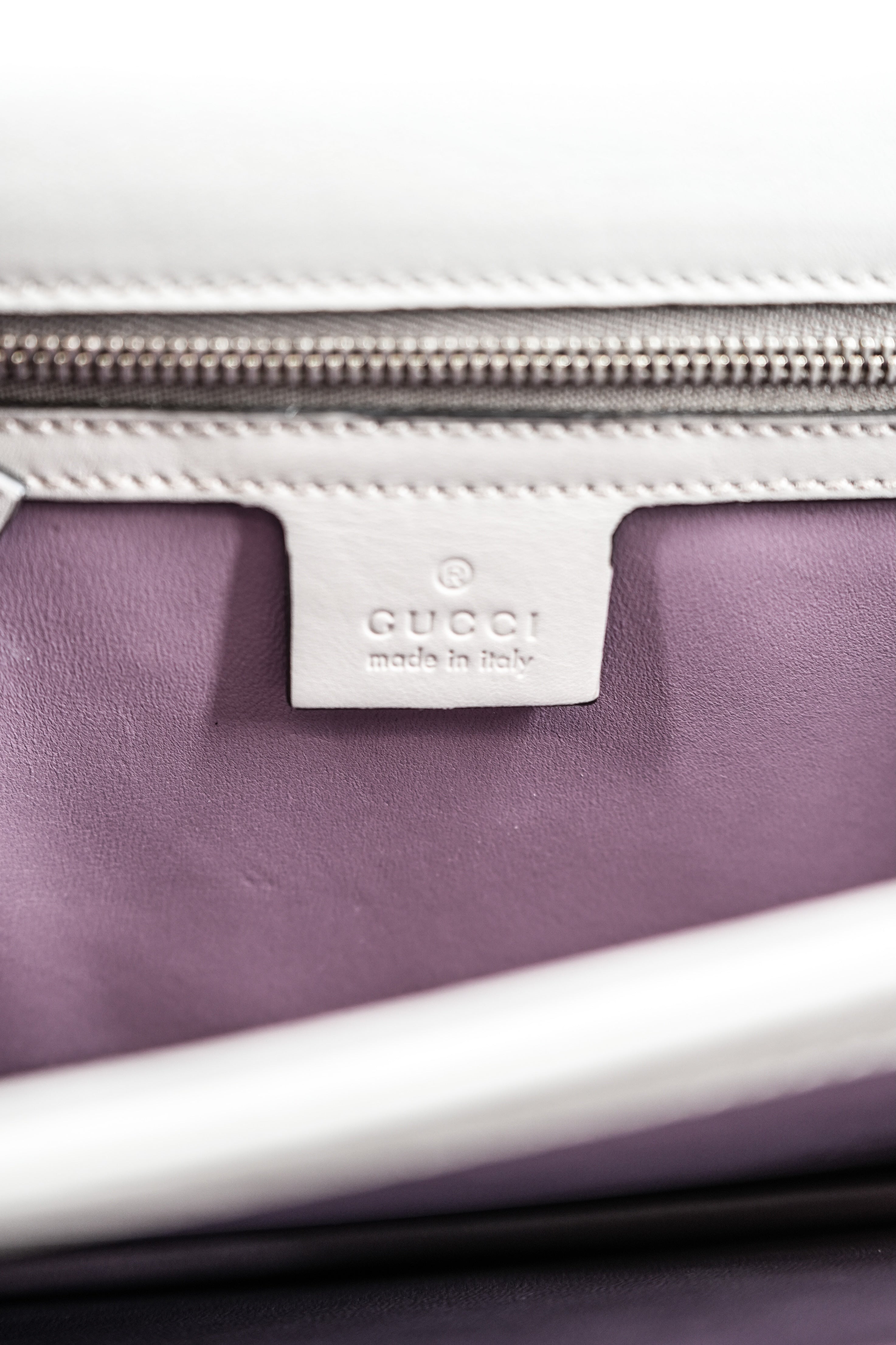 Gucci gray/purple Lady Bamboo shoulder bag 370817 200047