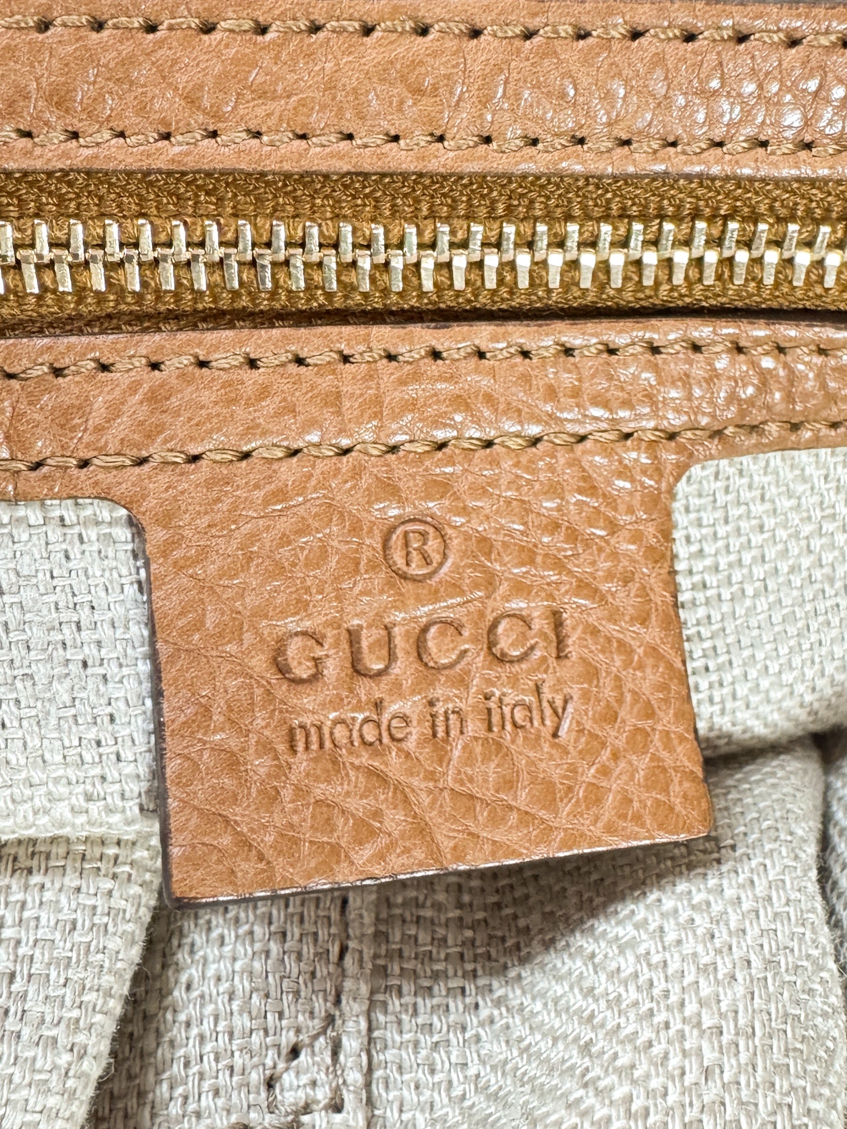 Gucci brown Marrakech leather shoulder bag