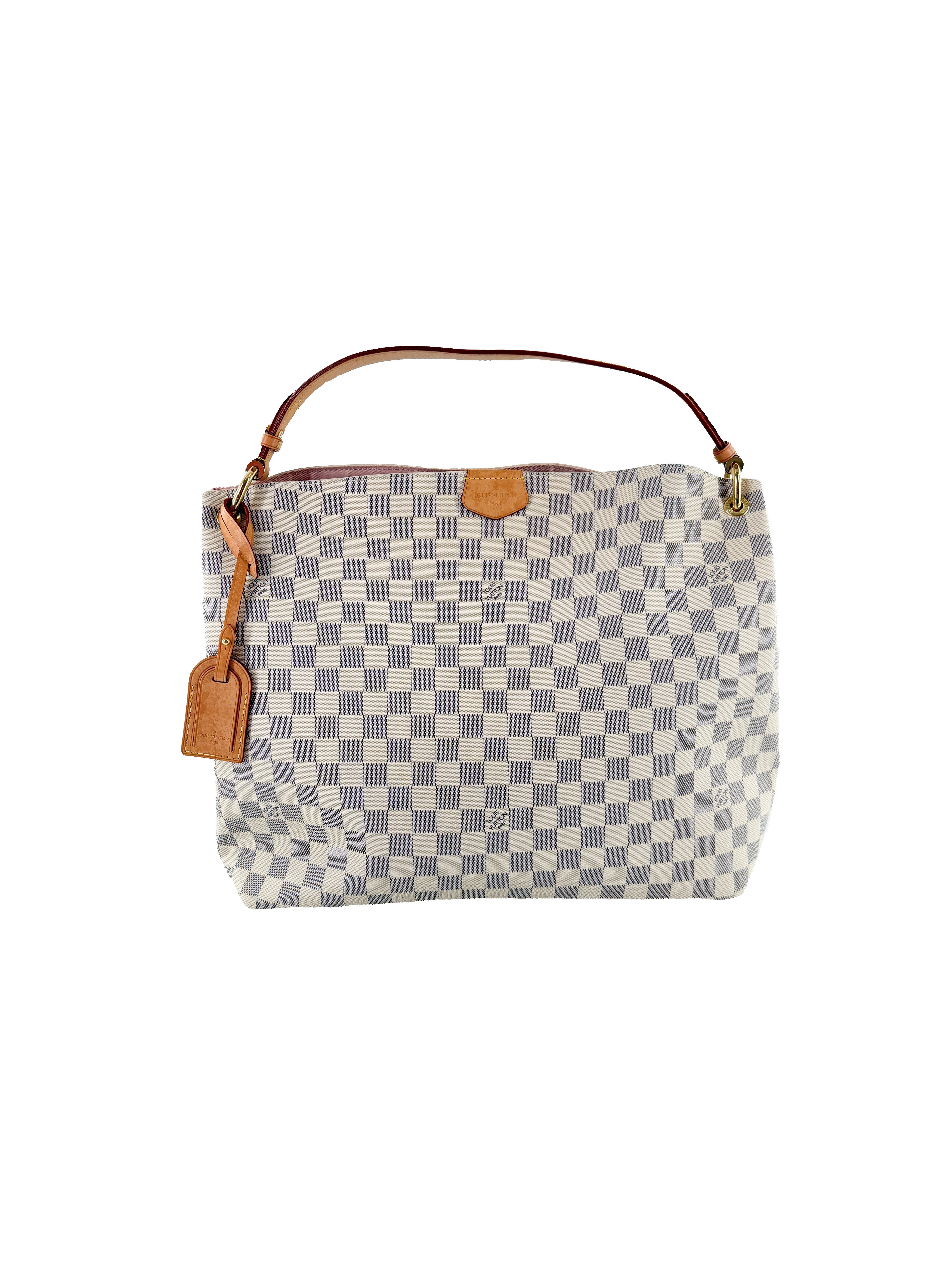 Louis Vuitton damier azur Graceful MM Rose Ballerine (NFC)