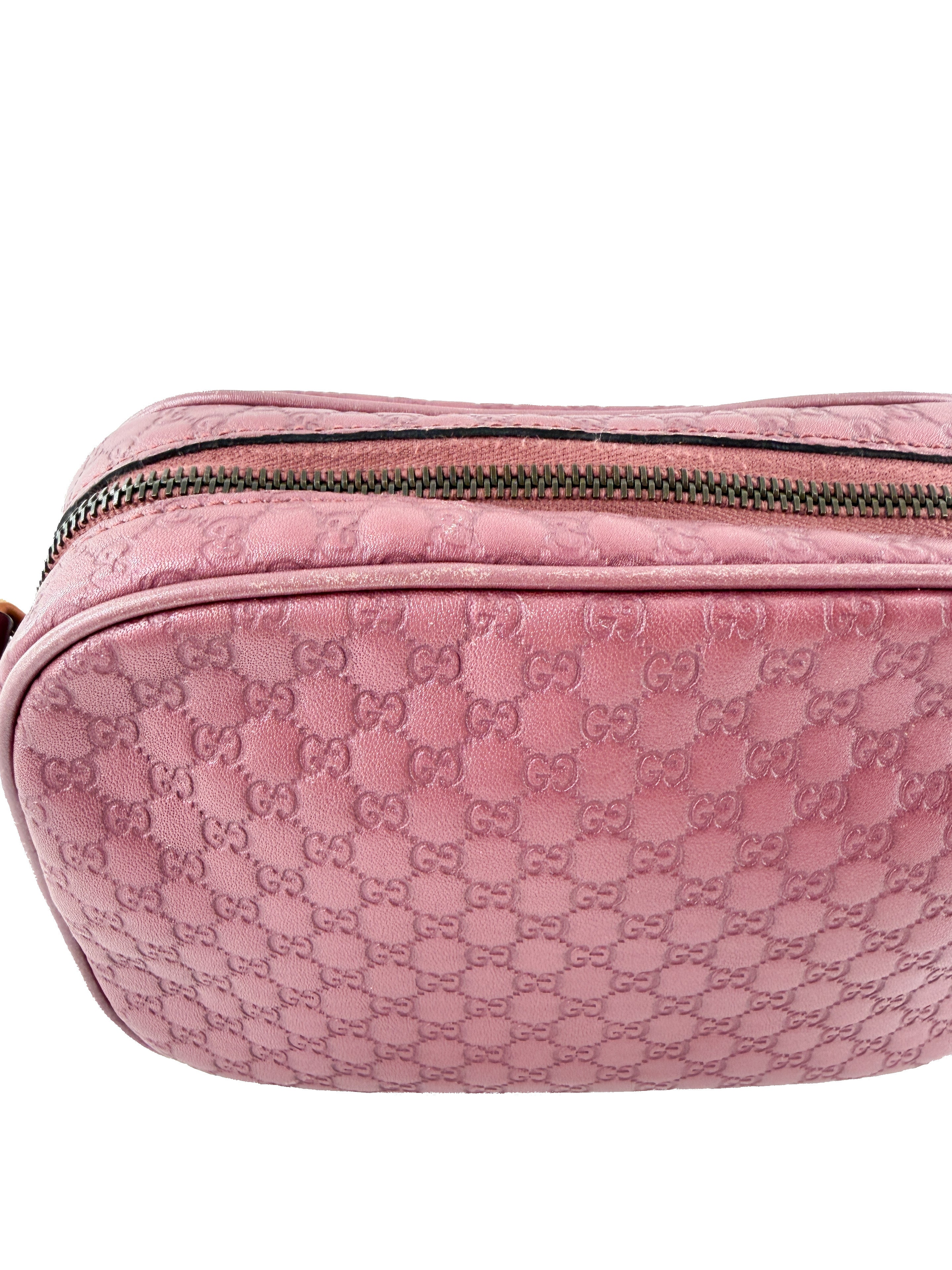 Gucci pink GG microguccissima Sunshine disco leather crossbody 209533 525040