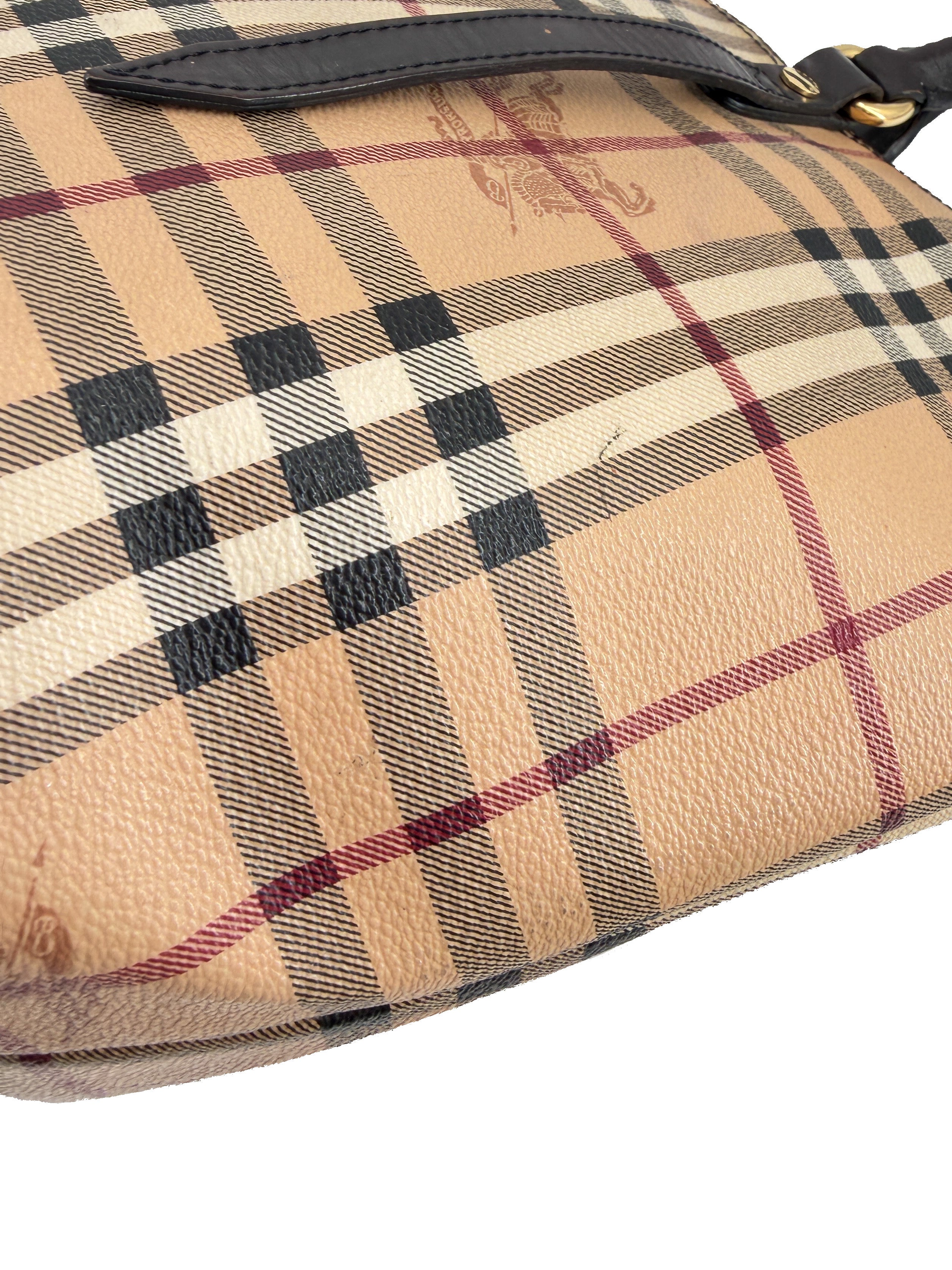 Burberry check coated canvas tote *as is*