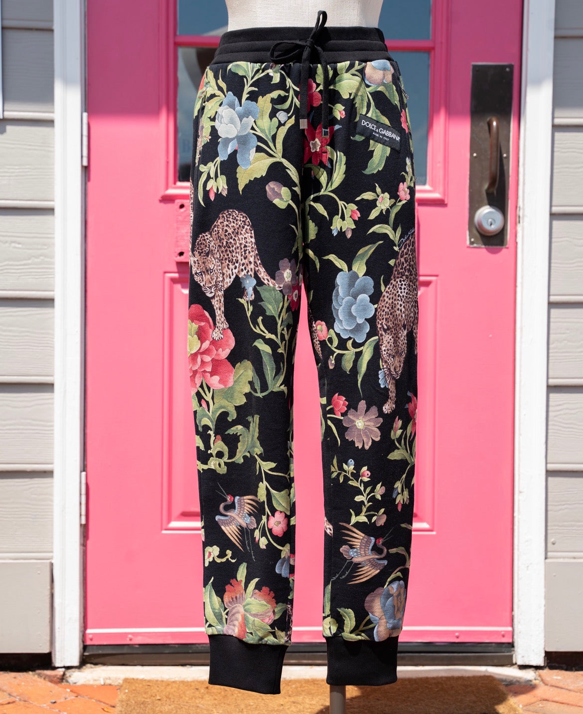 Dolce & Gabbana floral leopard print joggers size 12