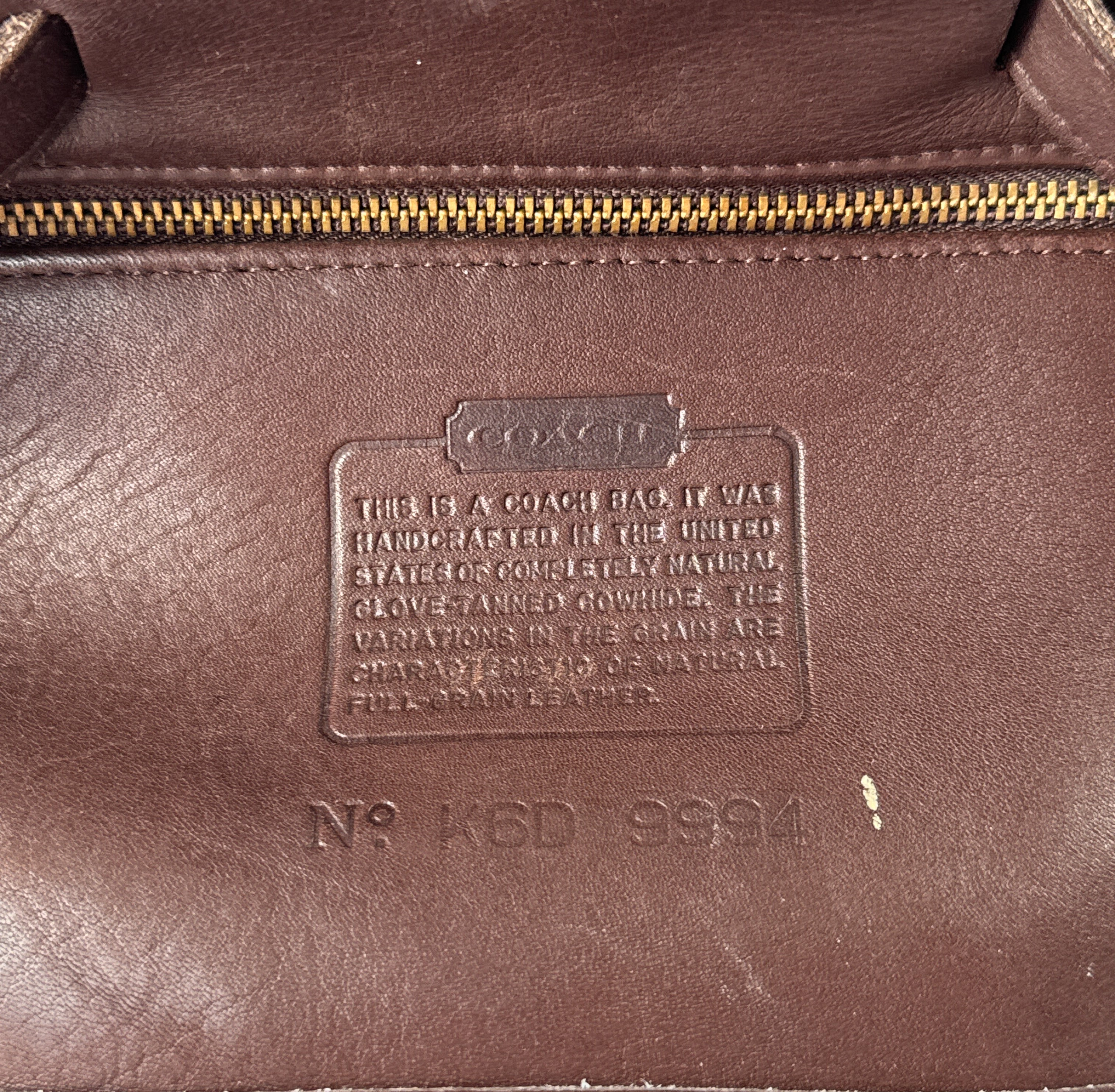 Coach dark brown leather drawstring backpack vintage 1996