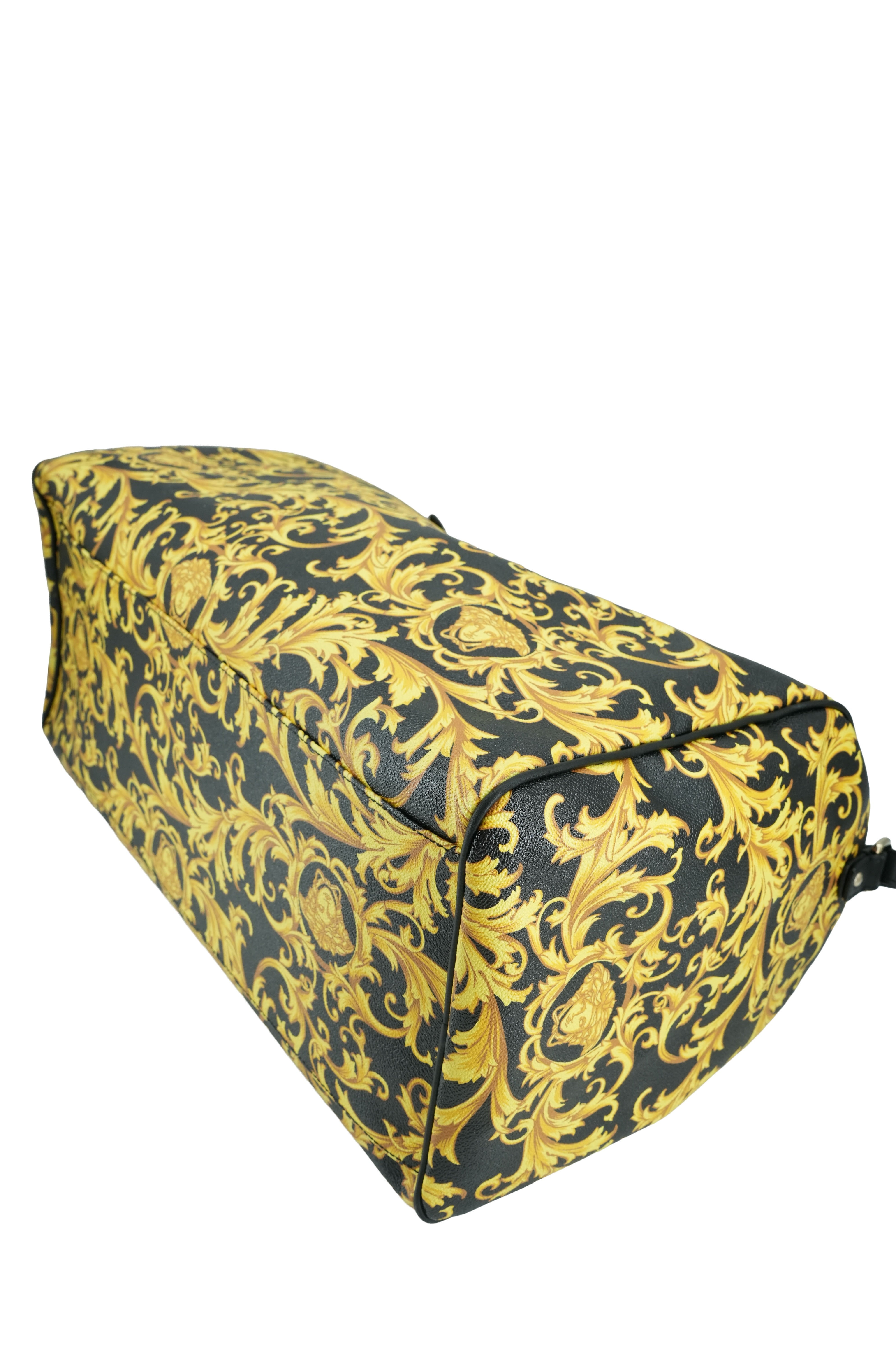 Versace black yellow new baroque weekender