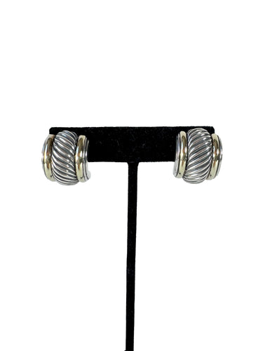 David Yurman sterling silver 14k gold Thoroughbred earrings