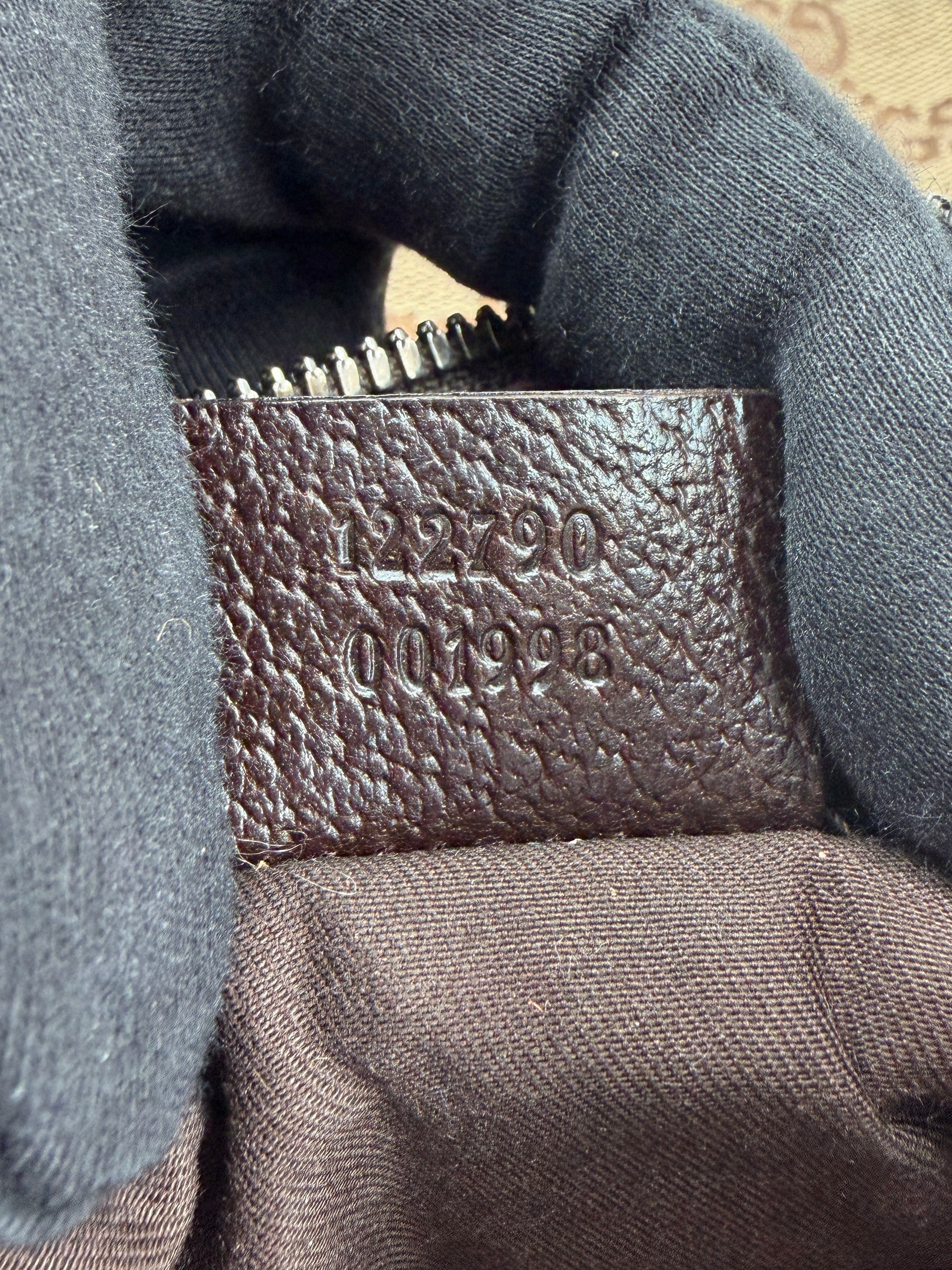 Gucci brown GG half moon canvas shoulder bag 122790001998