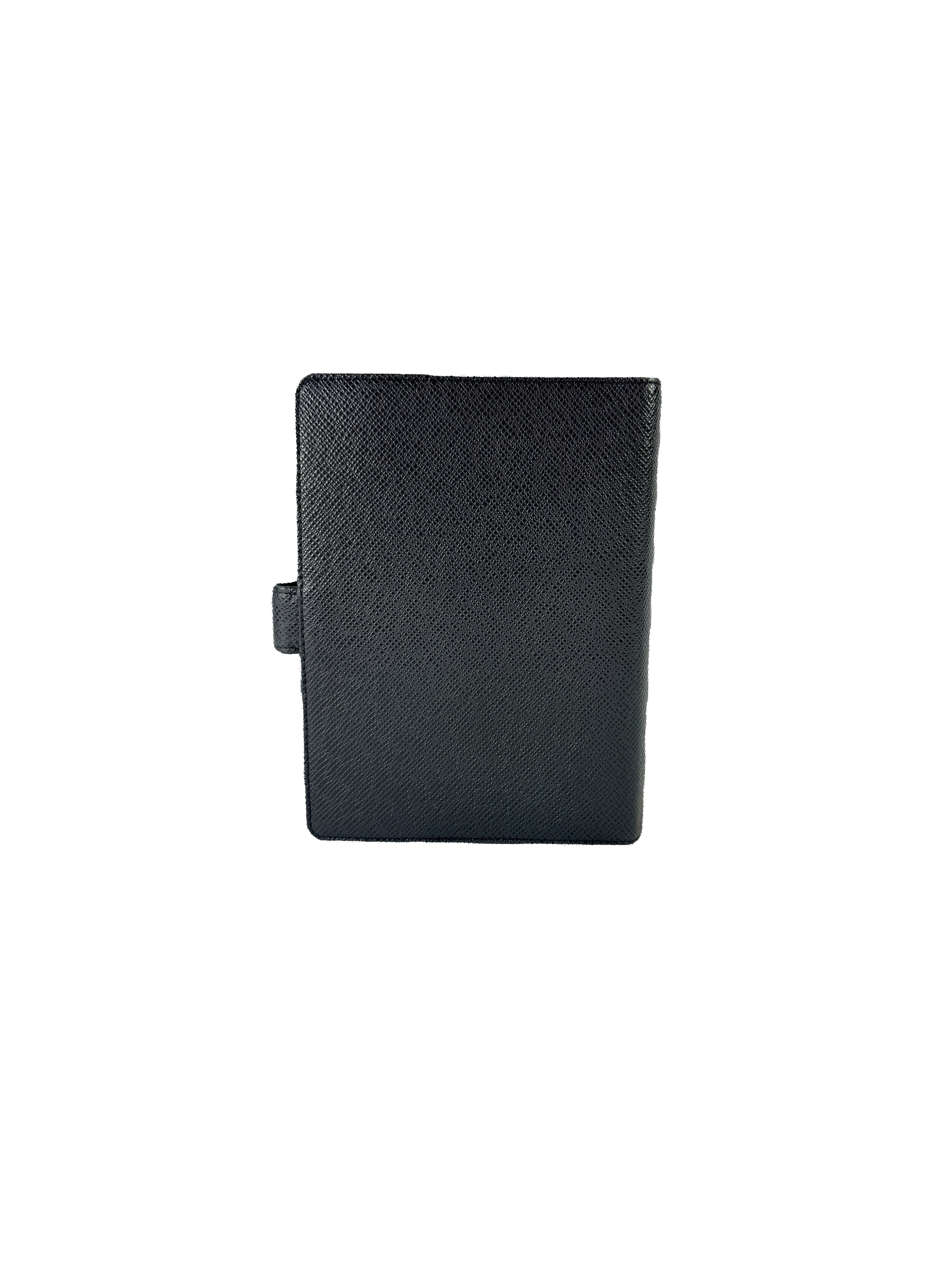 Louis Vuitton black Taiga leather agenda MM SP0033