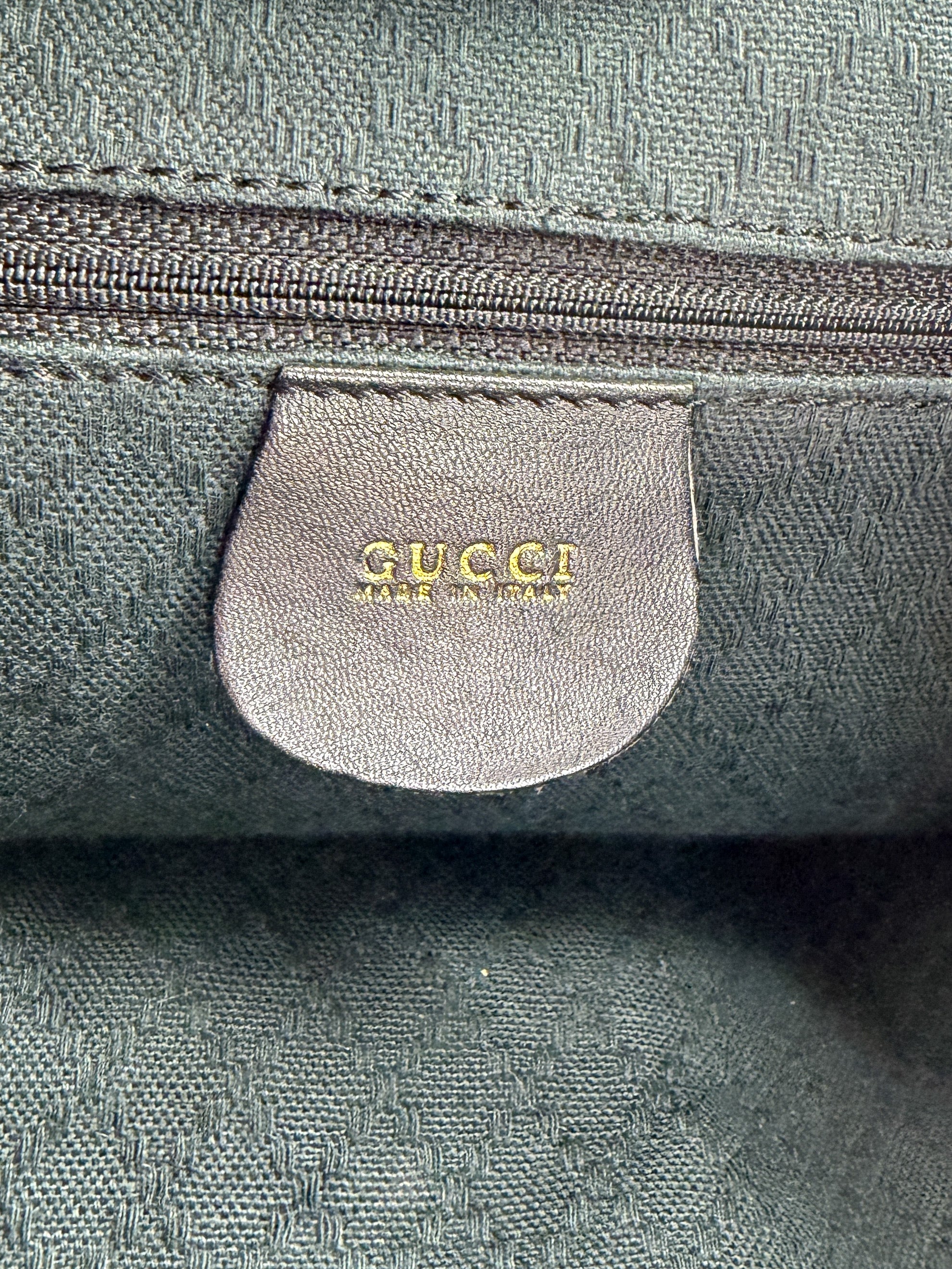 Gucci vintage black leather Bamboo double pocket backpack 00320580016 - My Girlfriend's Wardrobe LLC