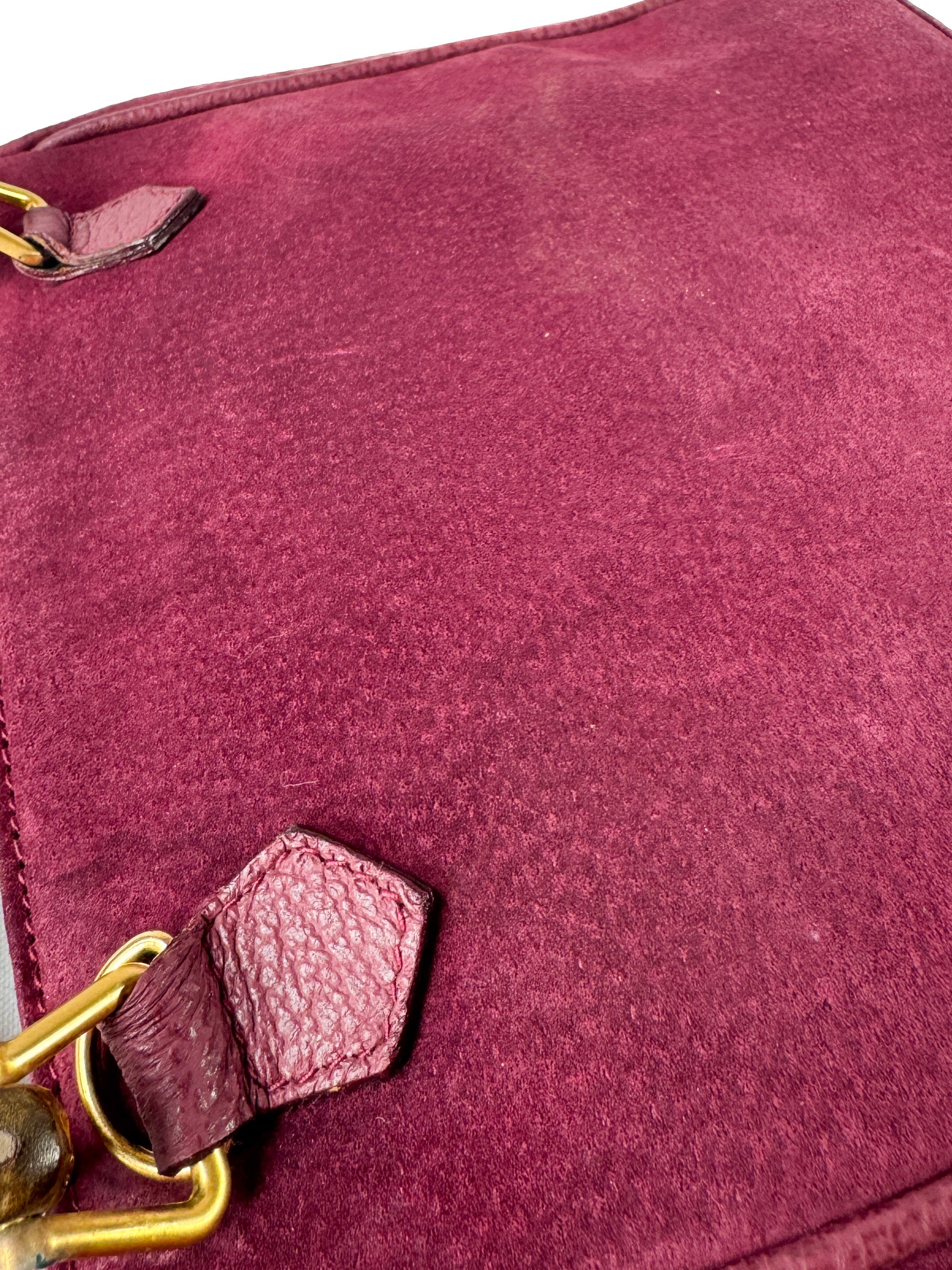 Gucci purple suede vintage Bamboo bag 000 123 0316
