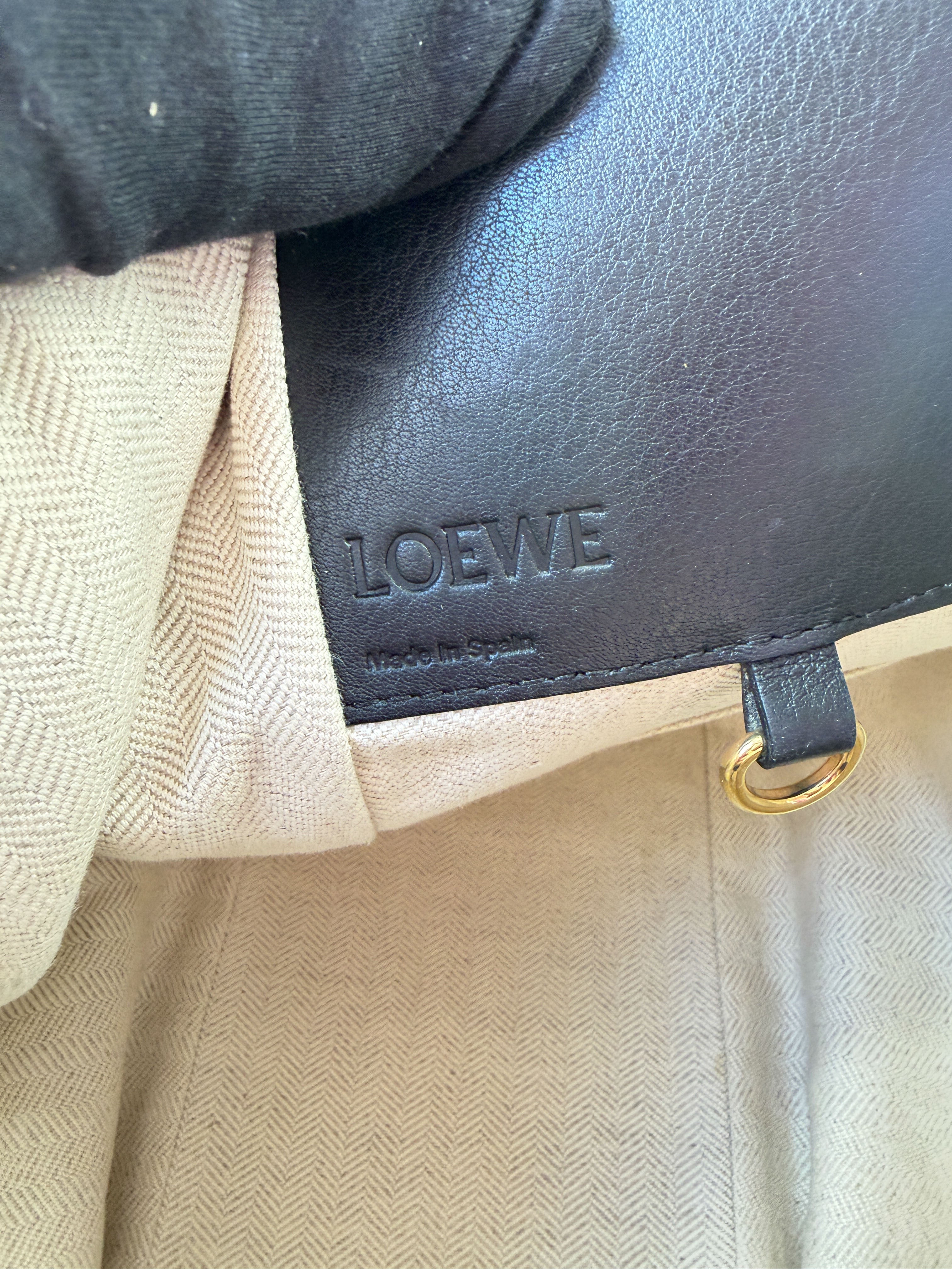 Loewe tri color navy, black, brown leather small Hammock bag 262023