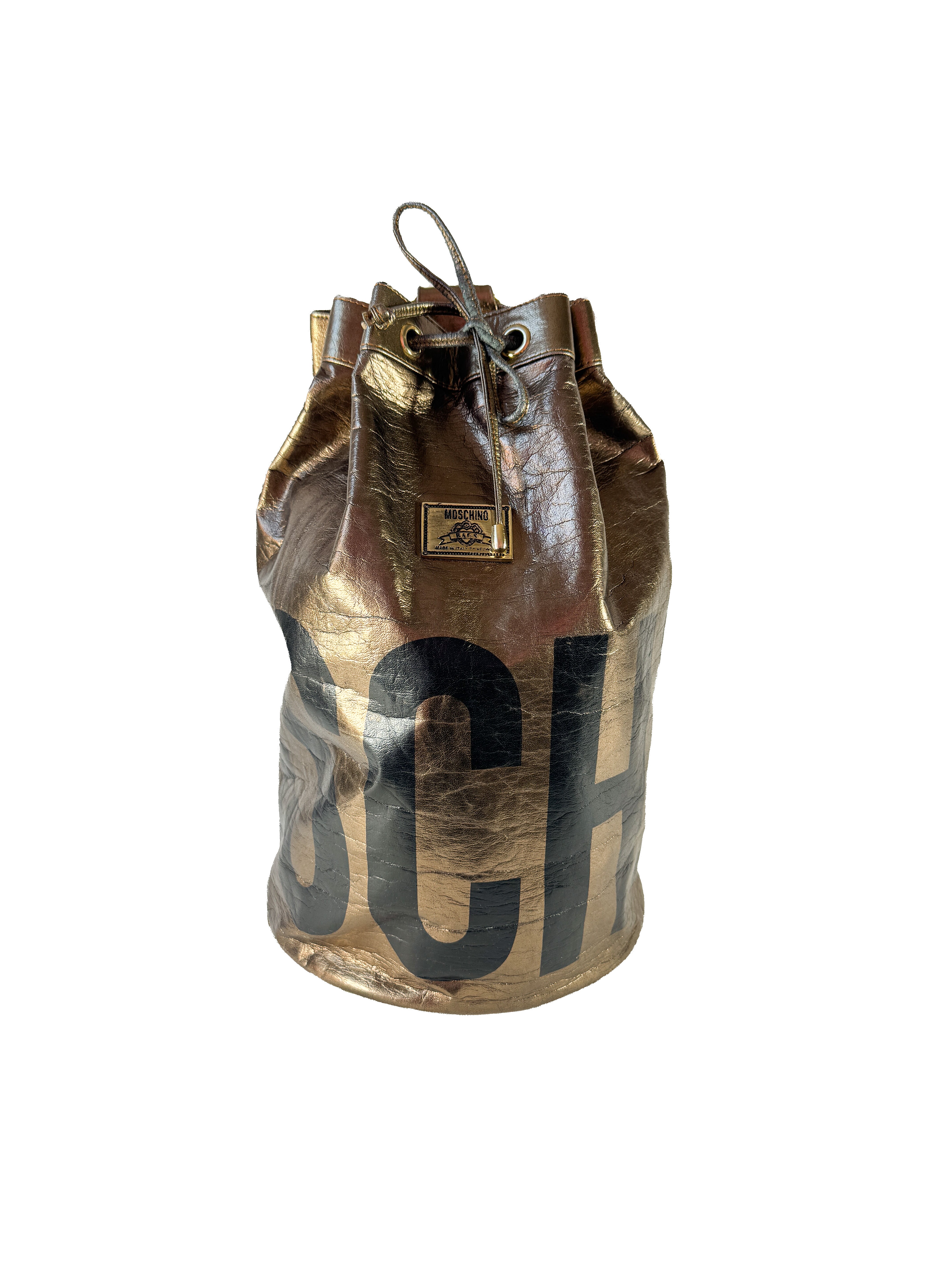 Moschino vintage Redwall bronze logo sling pack backpack