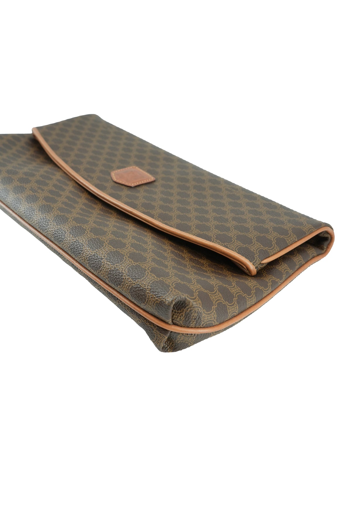 Celine brown Macadame vintage clutch M06