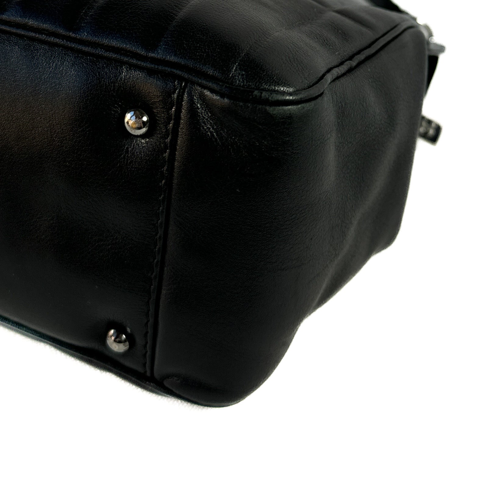 Chanel black calfskin vertical quilted Lax bag