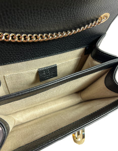 Gucci black leather mini interlocking G crossbody