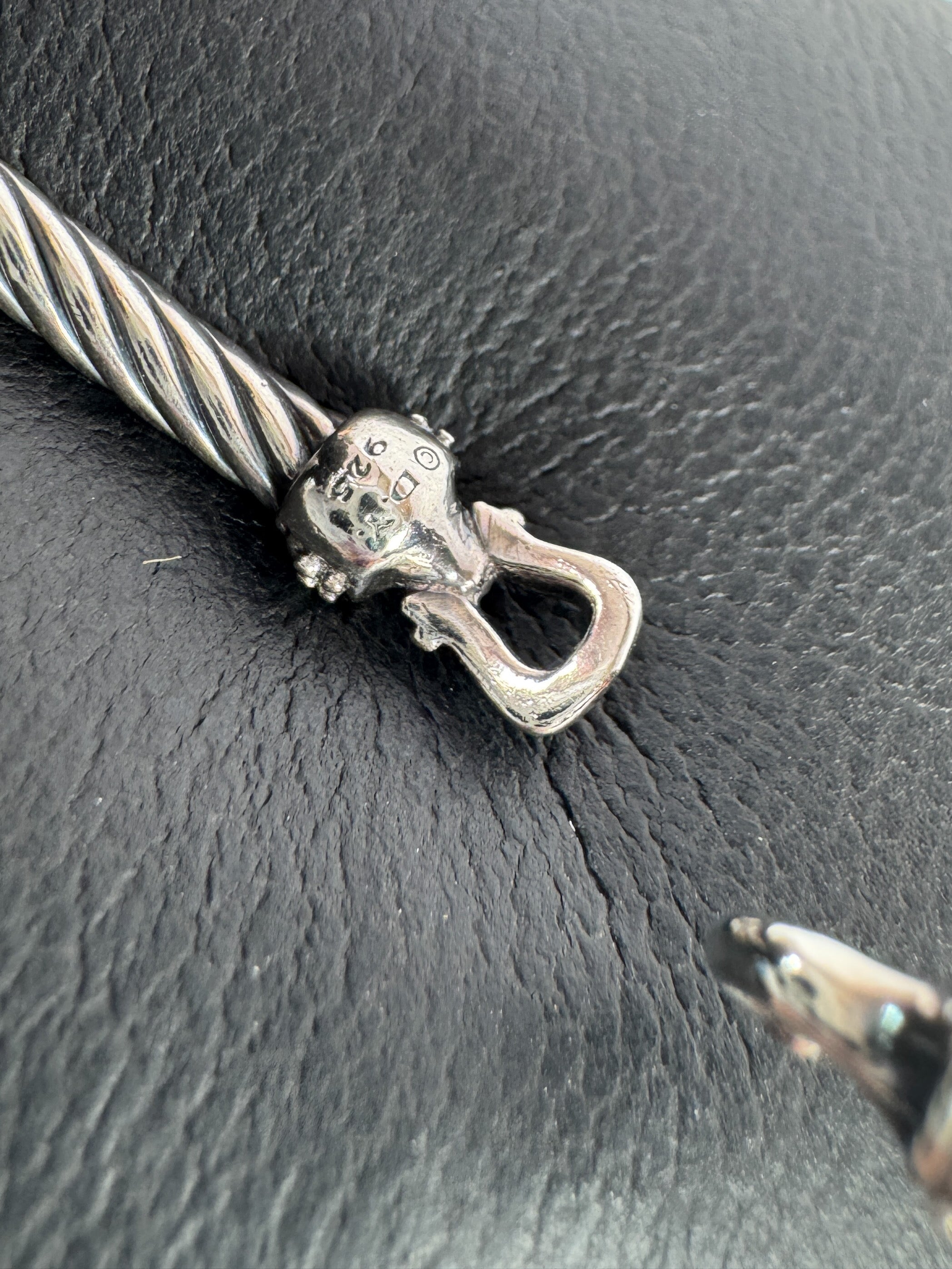 David Yurman sterling silver & diamonds cable petite buckle bracelet