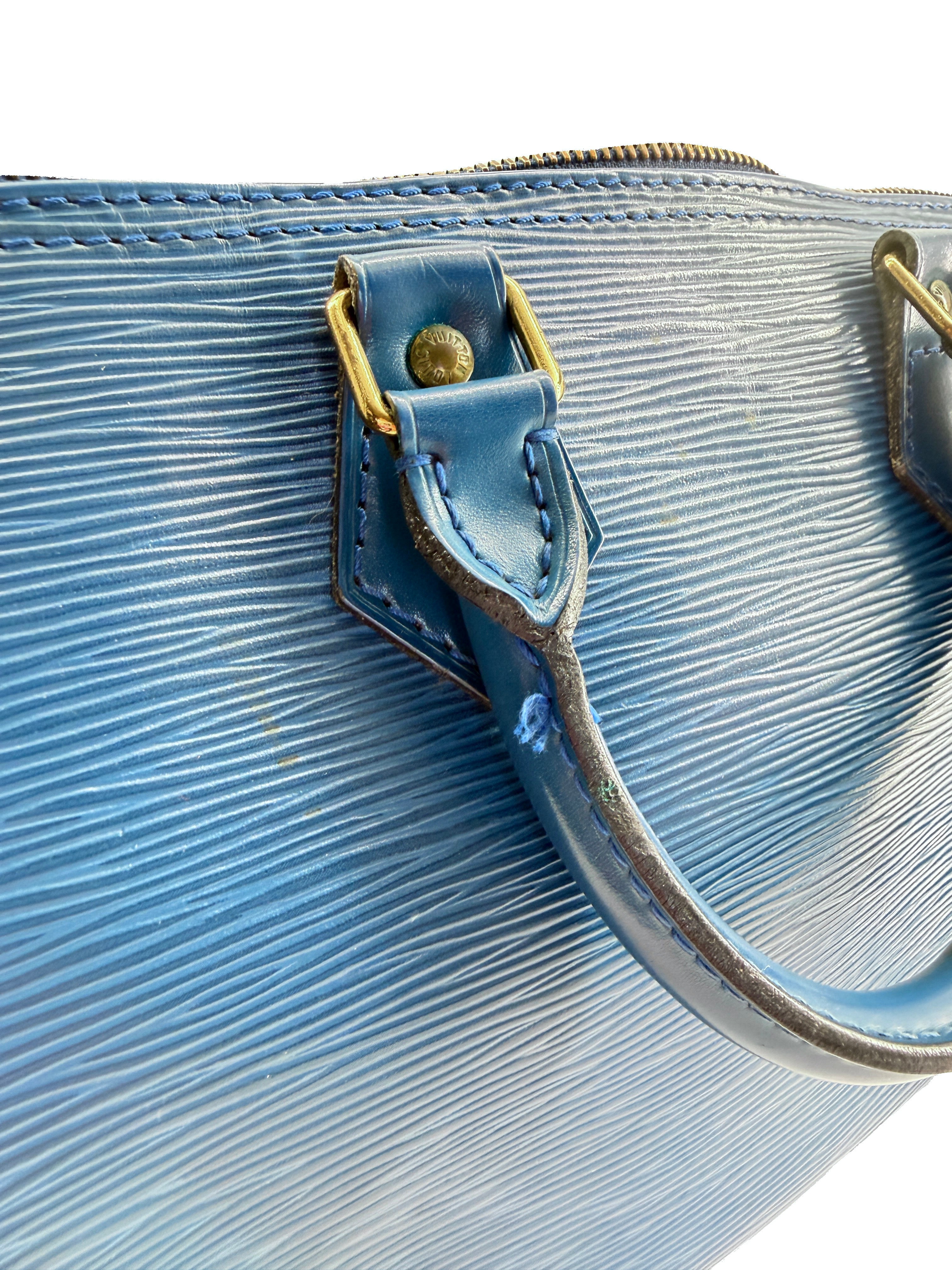 Louis Vuitton blue epi leather Speedy 25 VI0992
