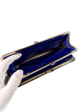 Anya Hindmarch blue patent leather kisslock wallet