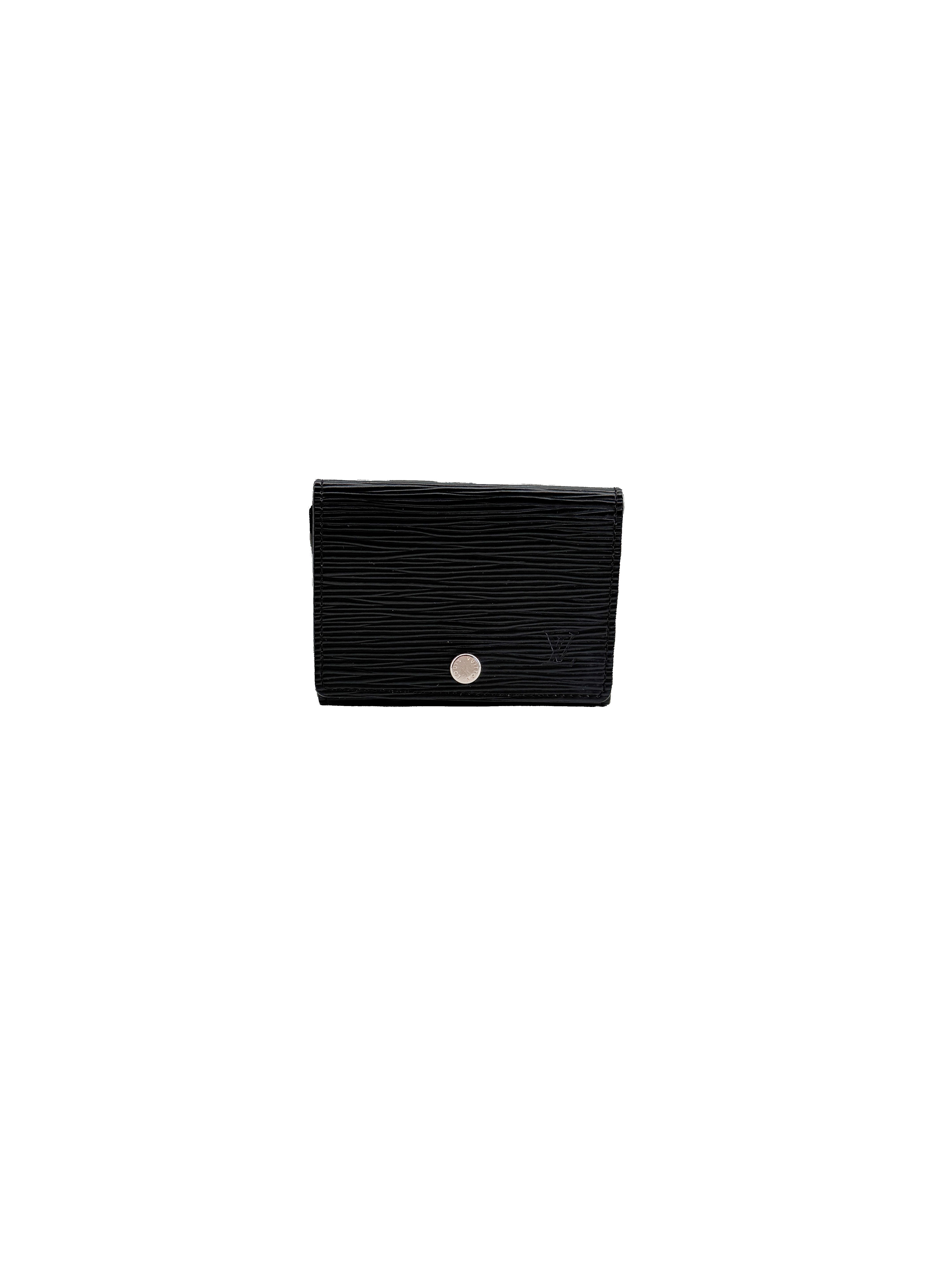 Louis Vuitton black epi leather card case CA2178